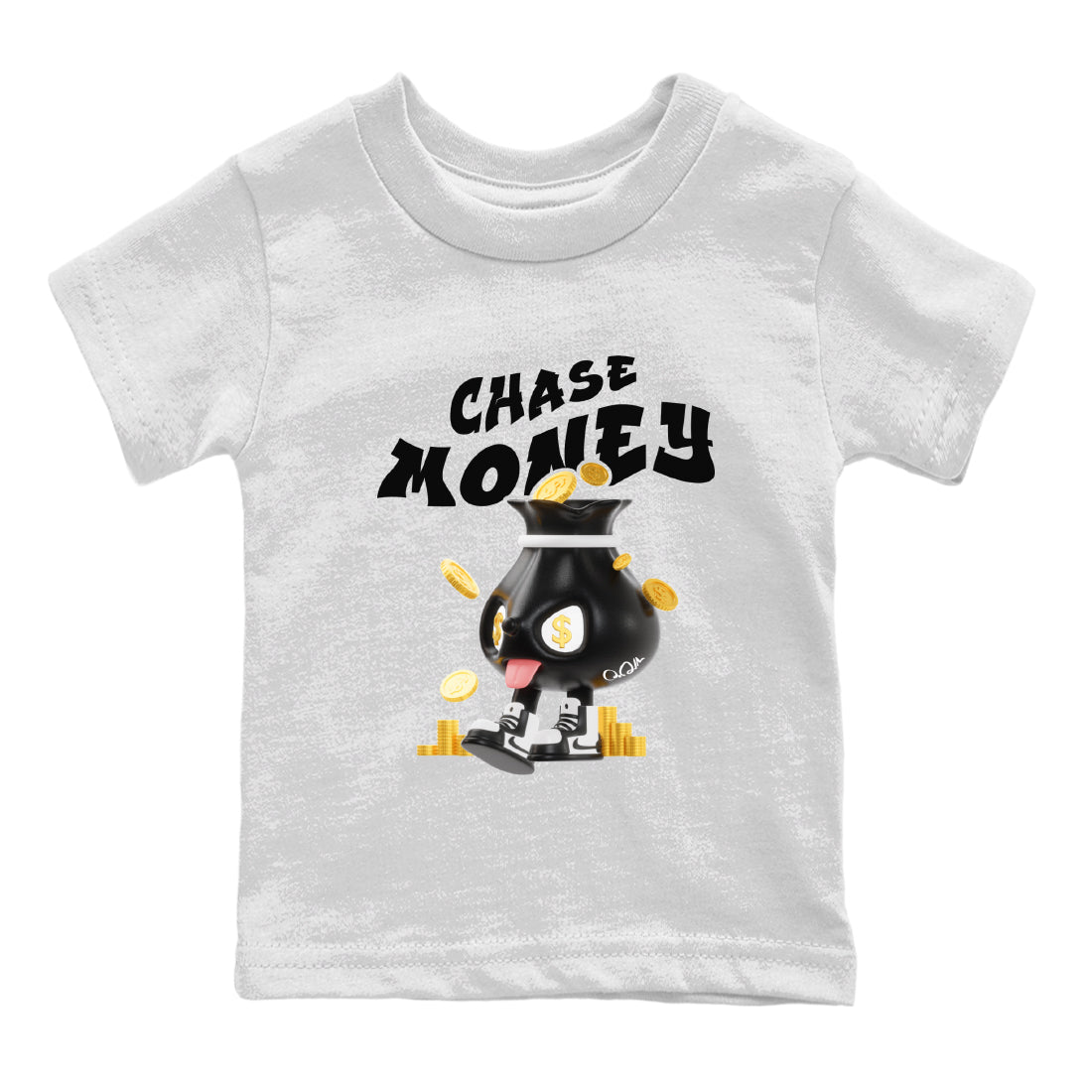 Air Jordan 1 Black White shirt to match jordans Chase Money Streetwear Sneaker Shirt AJ1 Panda Drip Gear Zone Sneaker Matching Clothing Baby Toddler White 2 T-Shirt