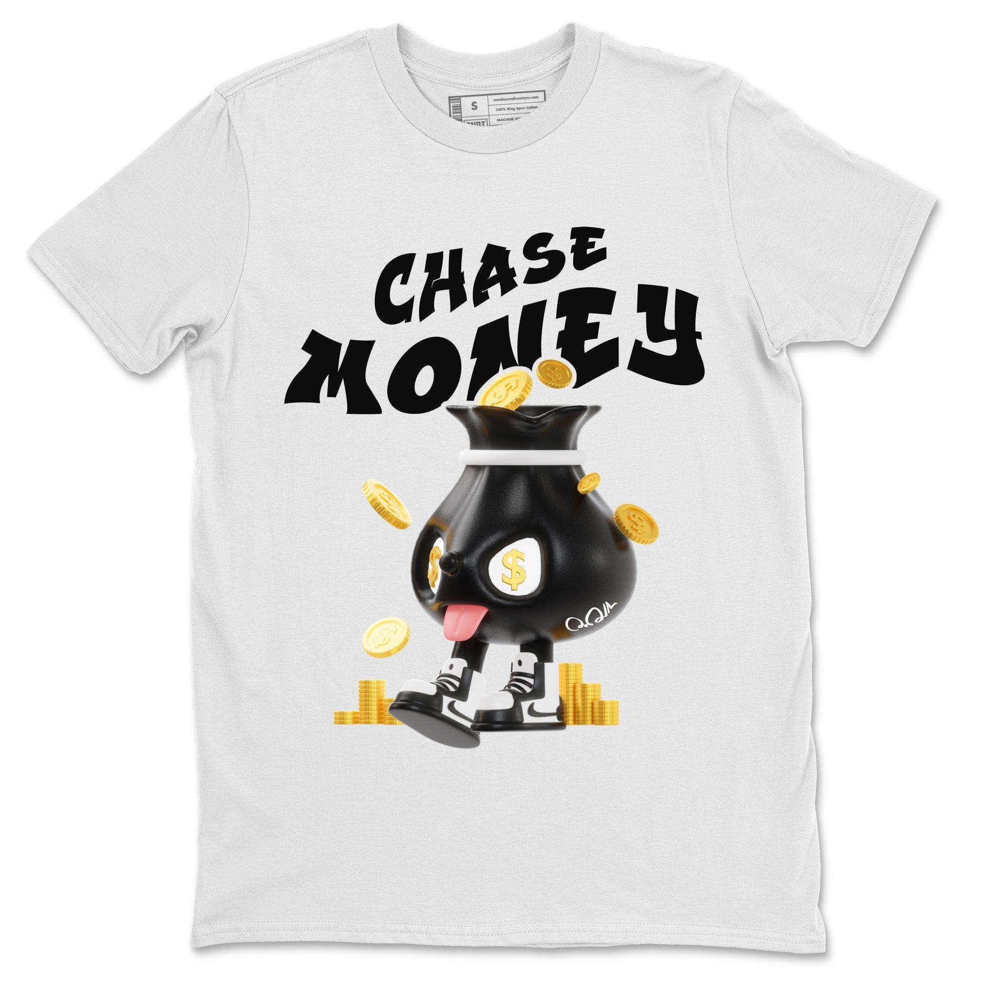 Air Jordan 1 Black White shirt to match jordans Chase Money Streetwear Sneaker Shirt AJ1 Panda Drip Gear Zone Sneaker Matching Clothing Unisex White 2 T-Shirt