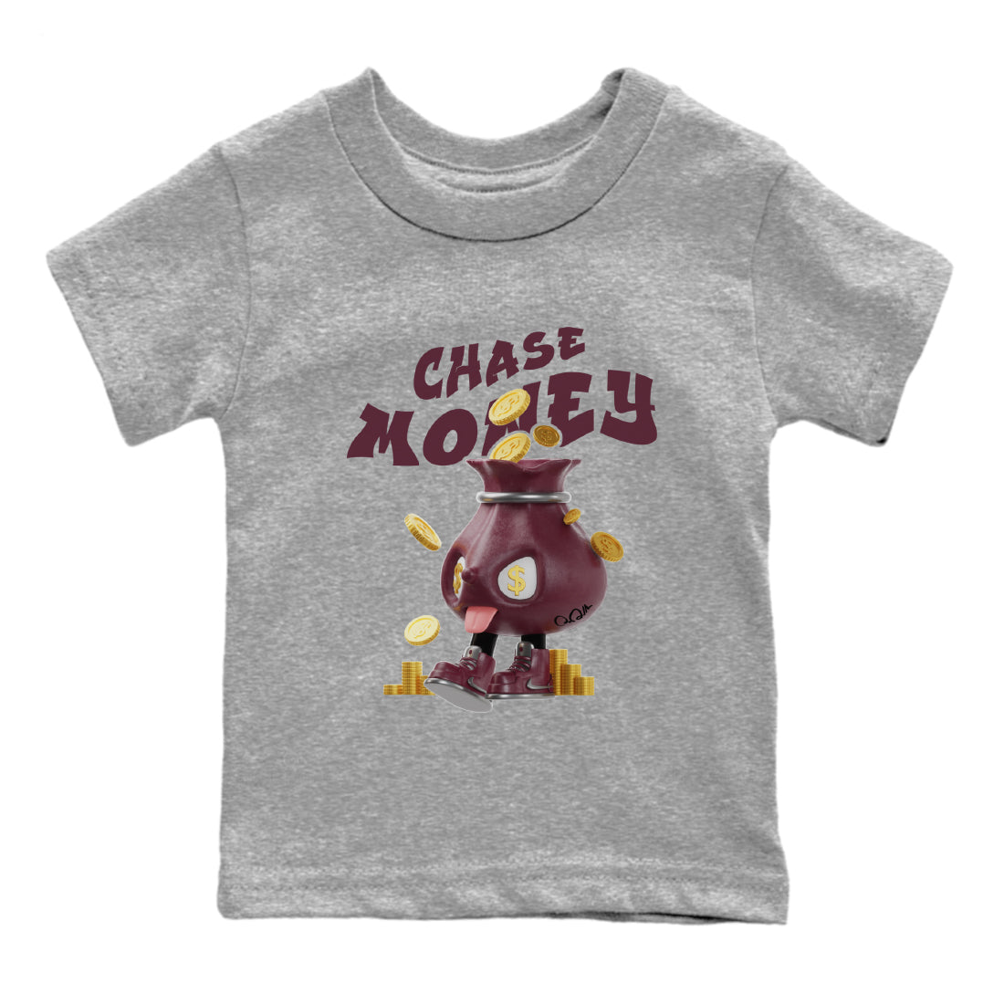 Air Jordan 5 Burgundy shirt to match jordans Chase Money Streetwear Sneaker Shirt AJ5 Burgundy Drip Gear Zone Sneaker Matching Clothing Baby Toddler Heather Grey 2 T-Shirt
