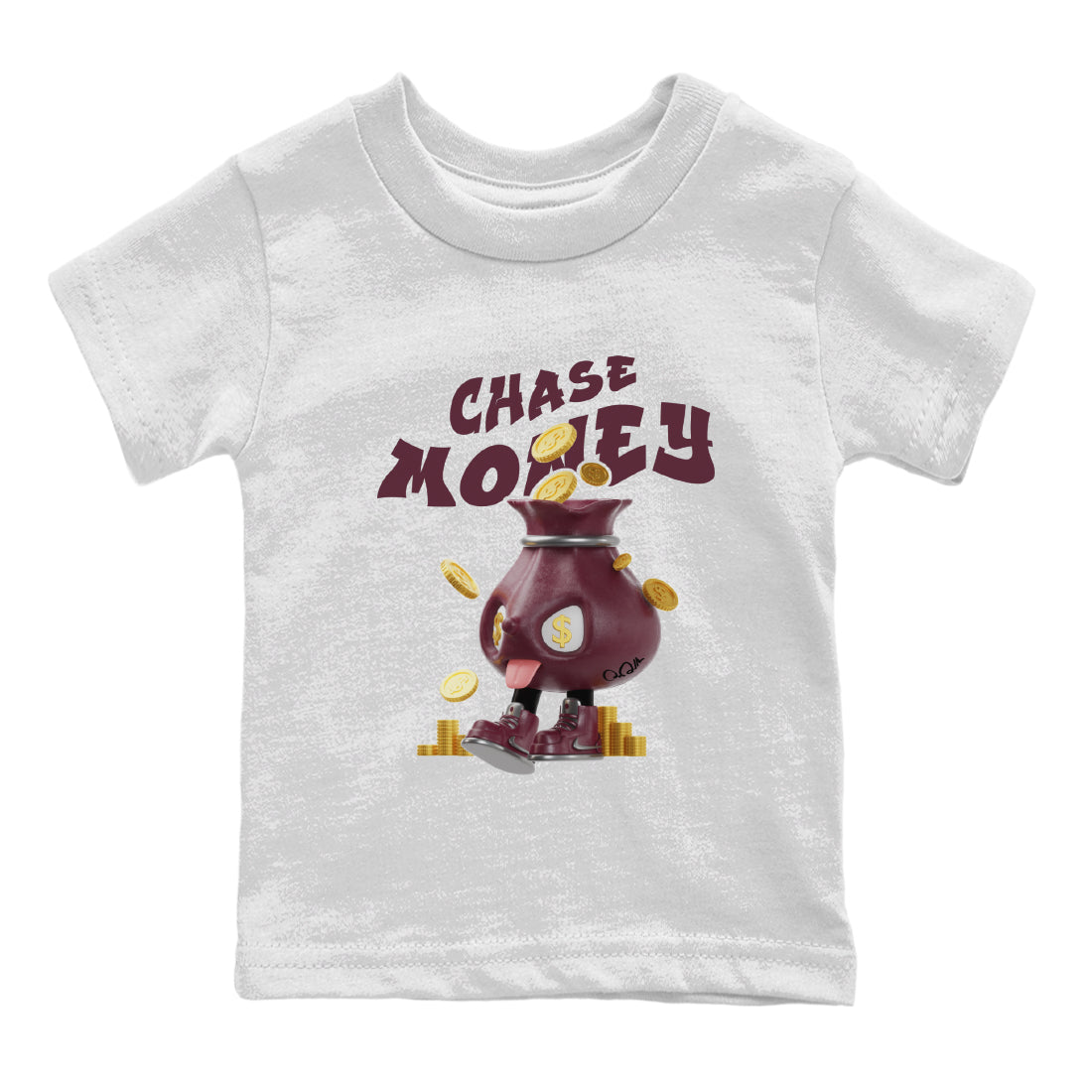 Air Jordan 5 Burgundy shirt to match jordans Chase Money Streetwear Sneaker Shirt AJ5 Burgundy Drip Gear Zone Sneaker Matching Clothing Baby Toddler White 2 T-Shirt