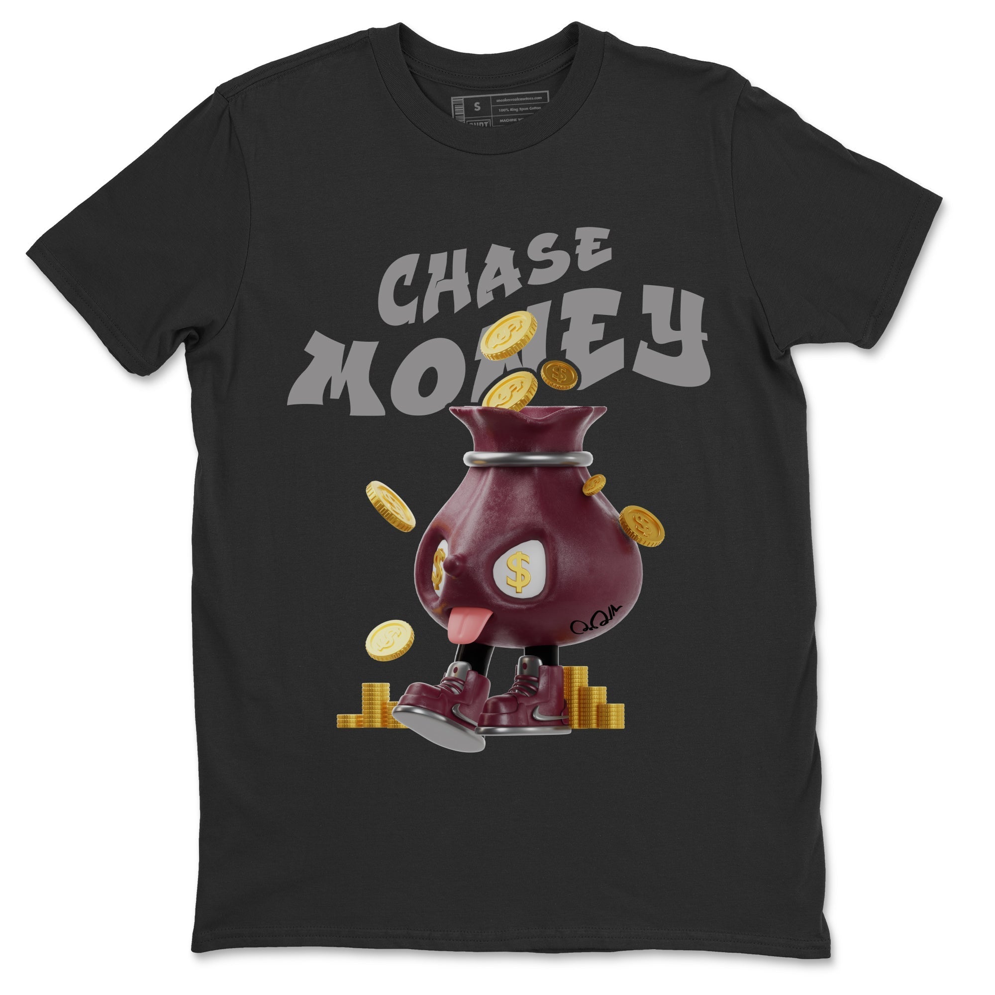 Air Jordan 5 Burgundy shirt to match jordans Chase Money Streetwear Sneaker Shirt AJ5 Burgundy Drip Gear Zone Sneaker Matching Clothing Unisex Black 2 T-Shirt