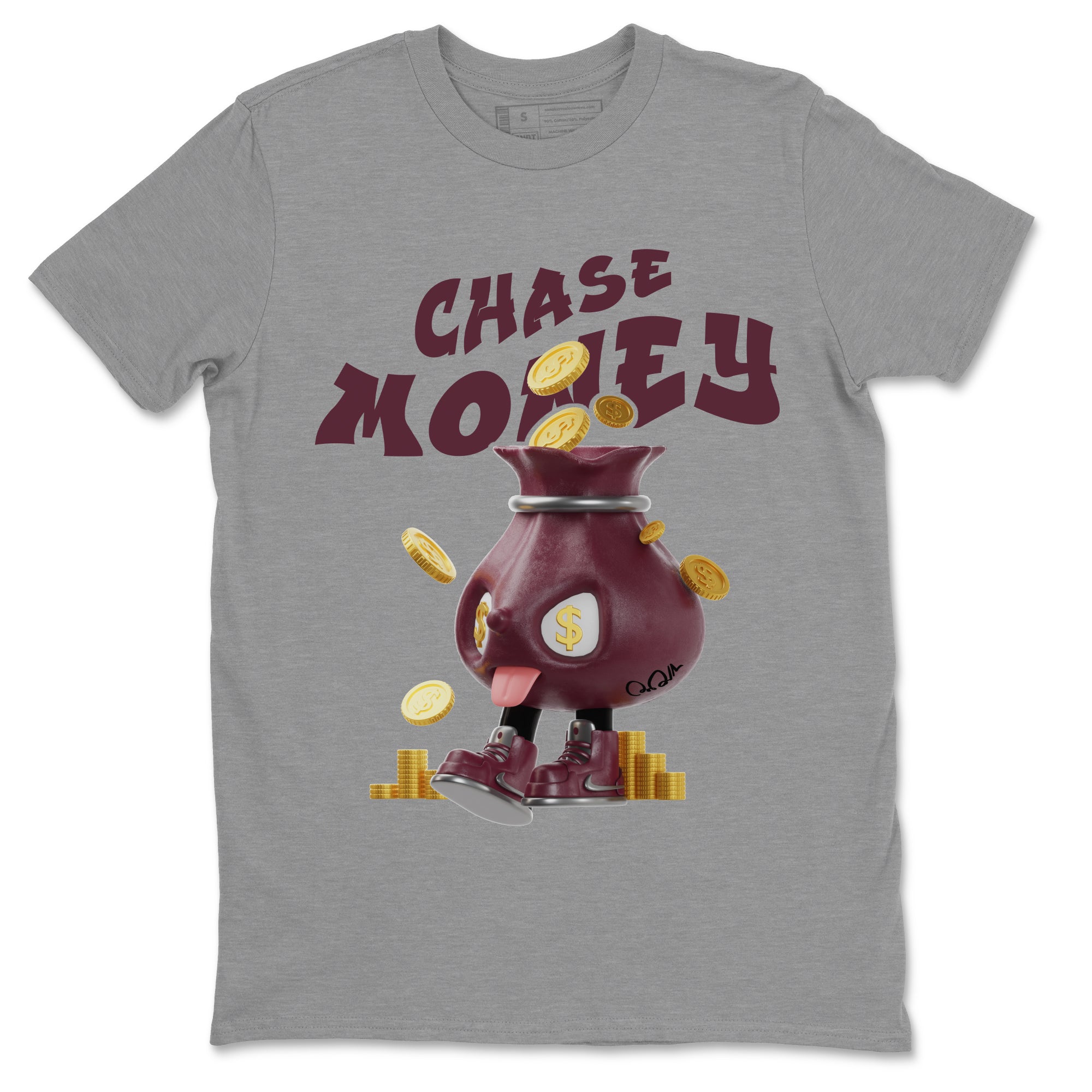 Air Jordan 5 Burgundy shirt to match jordans Chase Money Streetwear Sneaker Shirt AJ5 Burgundy Drip Gear Zone Sneaker Matching Clothing Unisex Heather Grey 2 T-Shirt