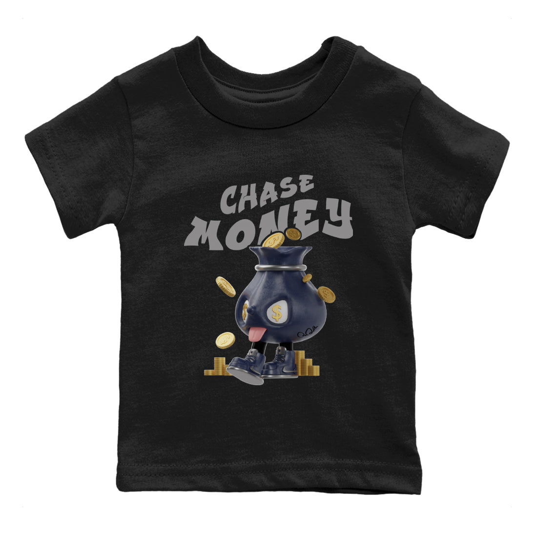 Air Jordan 5 Georgetown shirt to match jordans Chase Money Streetwear Sneaker Shirt AJ5 Georgetown Drip Gear Zone Sneaker Matching Clothing Baby Toddler Black 2 T-Shirt