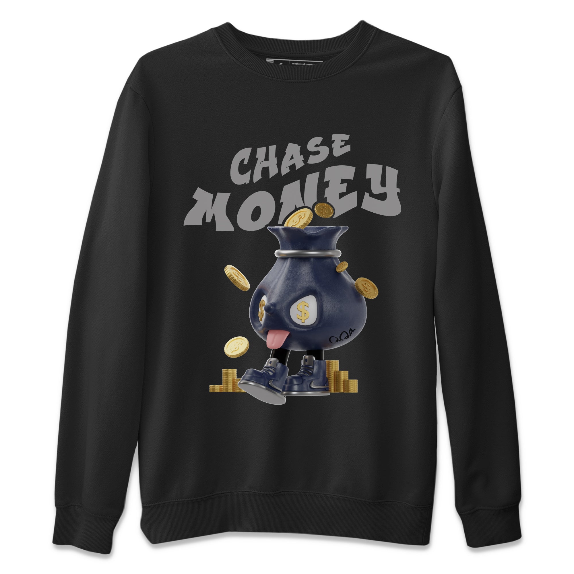 Air Jordan 5 Georgetown shirt to match jordans Chase Money Streetwear Sneaker Shirt AJ5 Georgetown Drip Gear Zone Sneaker Matching Clothing Unisex Black 2 T-Shirt