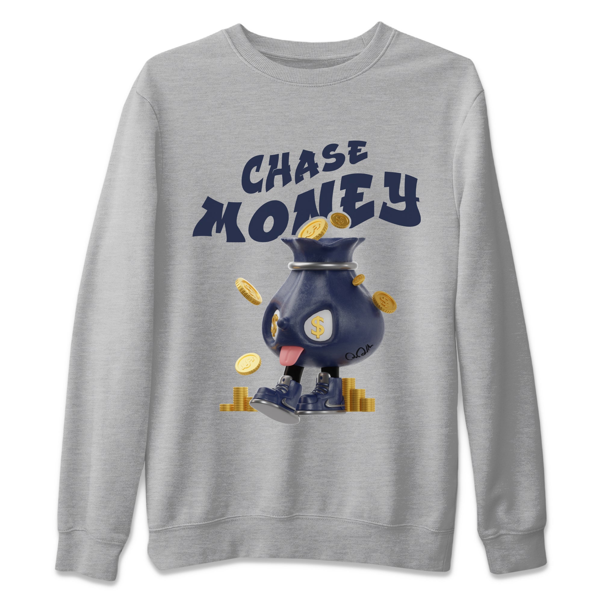 Air Jordan 5 Georgetown shirt to match jordans Chase Money Streetwear Sneaker Shirt AJ5 Georgetown Drip Gear Zone Sneaker Matching Clothing Unisex Heather Grey 2 T-Shirt