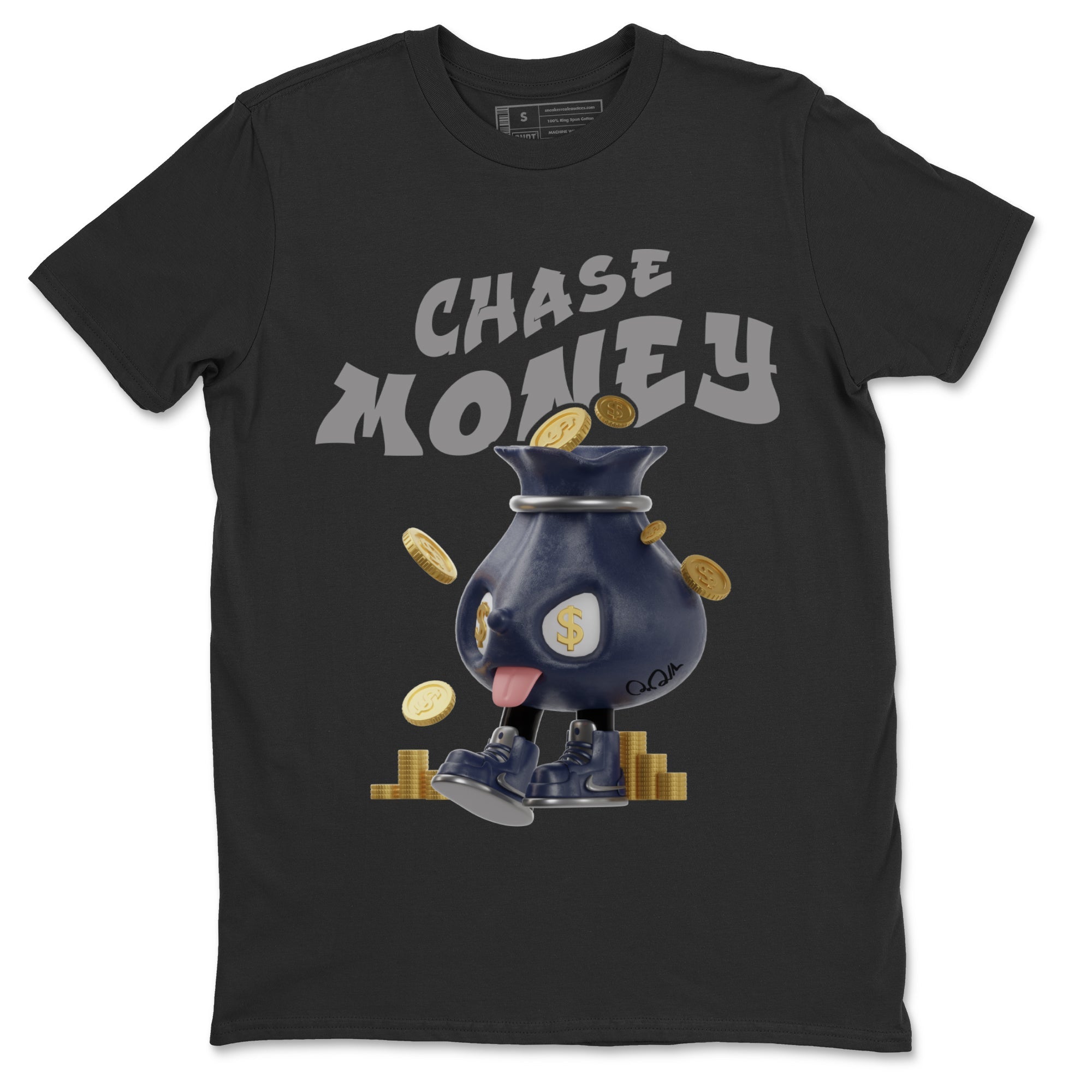 Air Jordan 5 Georgetown shirt to match jordans Chase Money Streetwear Sneaker Shirt AJ5 Georgetown Drip Gear Zone Sneaker Matching Clothing Unisex Black 2 T-Shirt