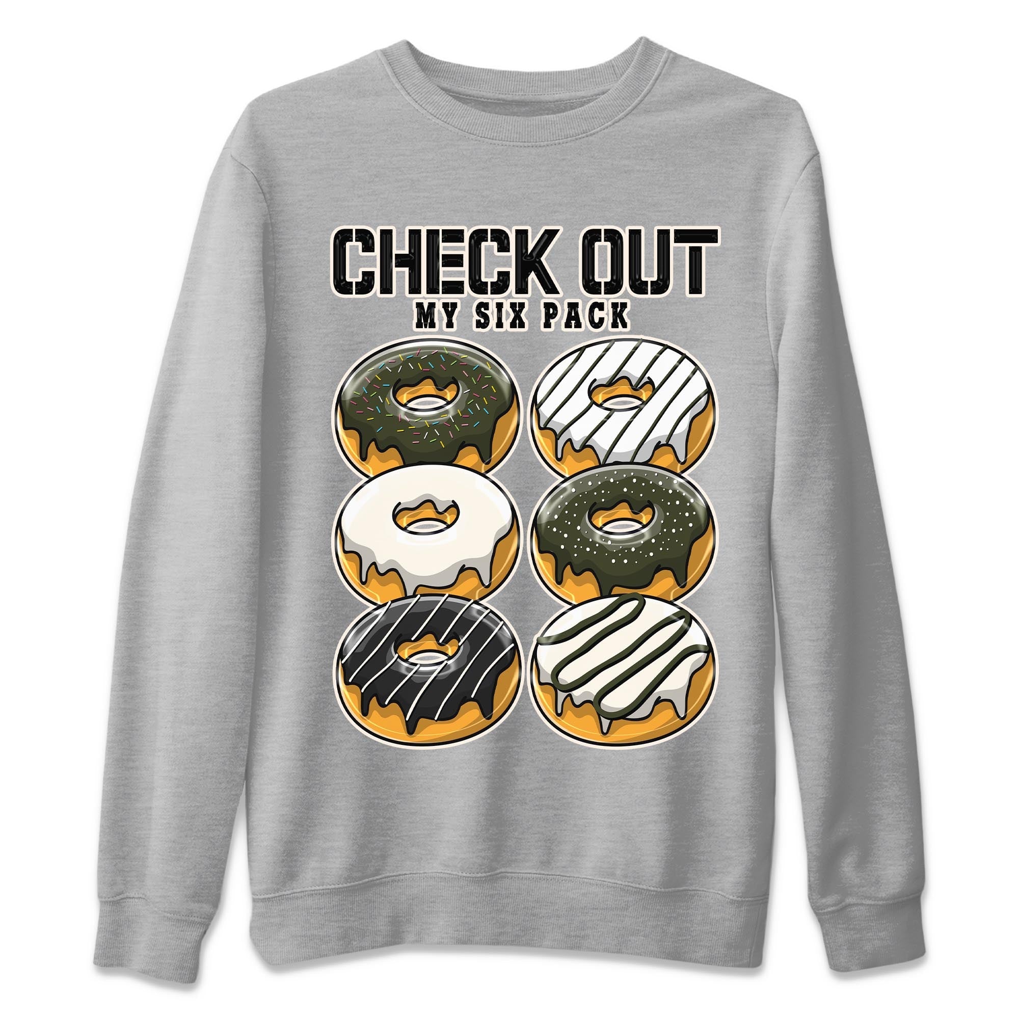 Air Jordan 1 Travis Scott Olive Sneaker Match Tees Check Out My Six Pack Streetwear Sneaker Shirt AJ1 Travis Scott Olive Sneaker Release Tees Unisex Shirts Heather Grey 2