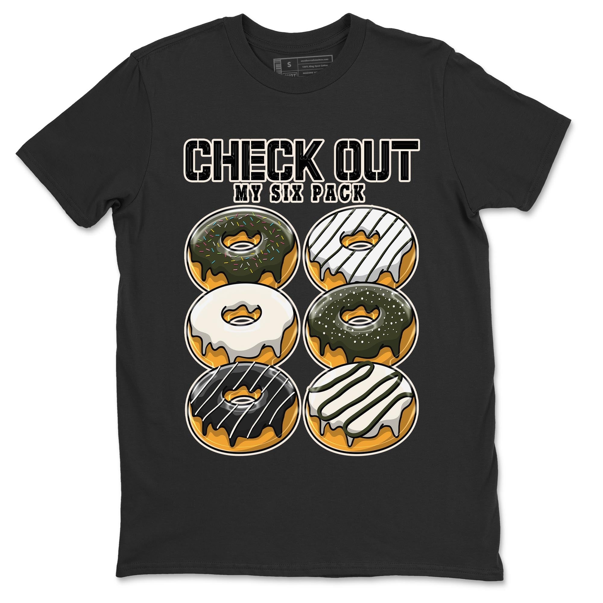 Air Jordan 1 Travis Scott Olive Sneaker Match Tees Check Out My Six Pack Streetwear Sneaker Shirt AJ1 Travis Scott Olive Sneaker Release Tees Unisex Shirts Black 2