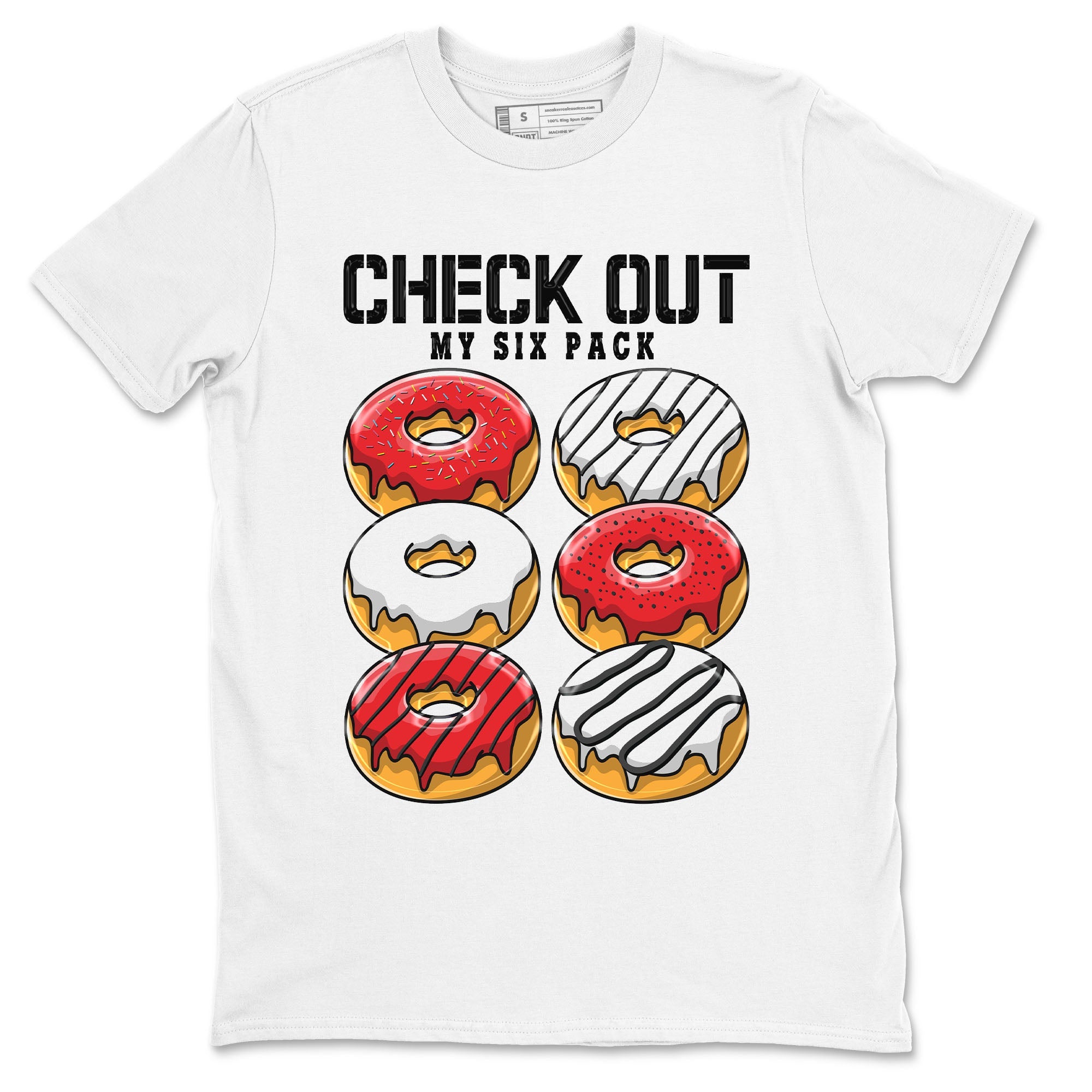 Jordan 12 Retro Cherry shirt to match jordans Varsity Red Check Out My Six Pack special sneaker matching tees 12s Cherry Drip Gear Zone Unisex White 2 T-Shirt