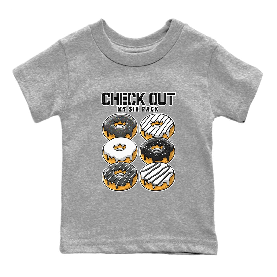 Air Jordan 13 Black Flint Sneaker Match Tees Check Out My Six Pack Streetwear Sneaker Shirt AJ 13s Black Flint Sneaker Release Tees Kids Shirts Heather Grey 2