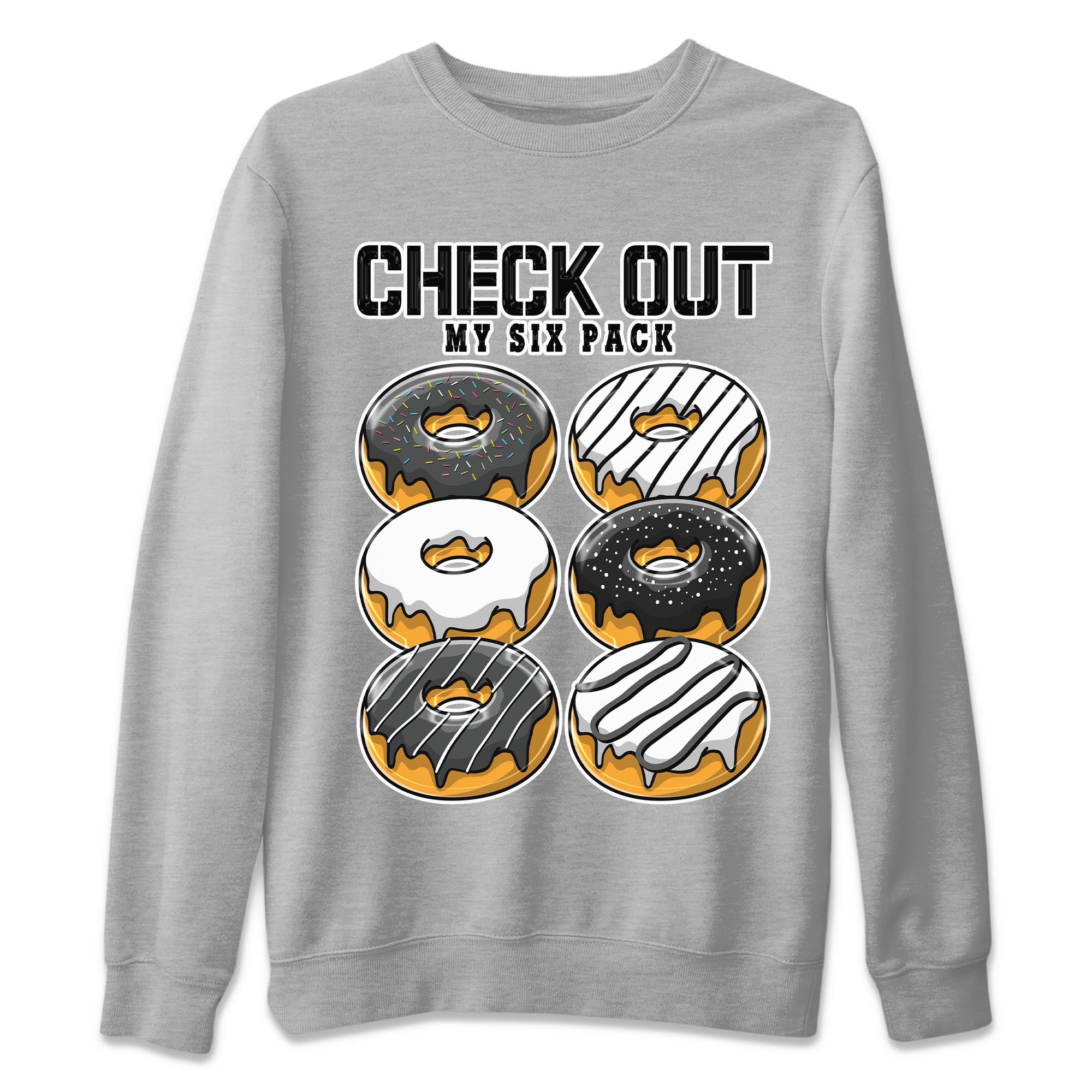 Air Jordan 13 Black Flint Sneaker Match Tees Check Out My Six Pack Streetwear Sneaker Shirt AJ 13s Black Flint Sneaker Release Tees Unisex Shirts Heather Grey 2
