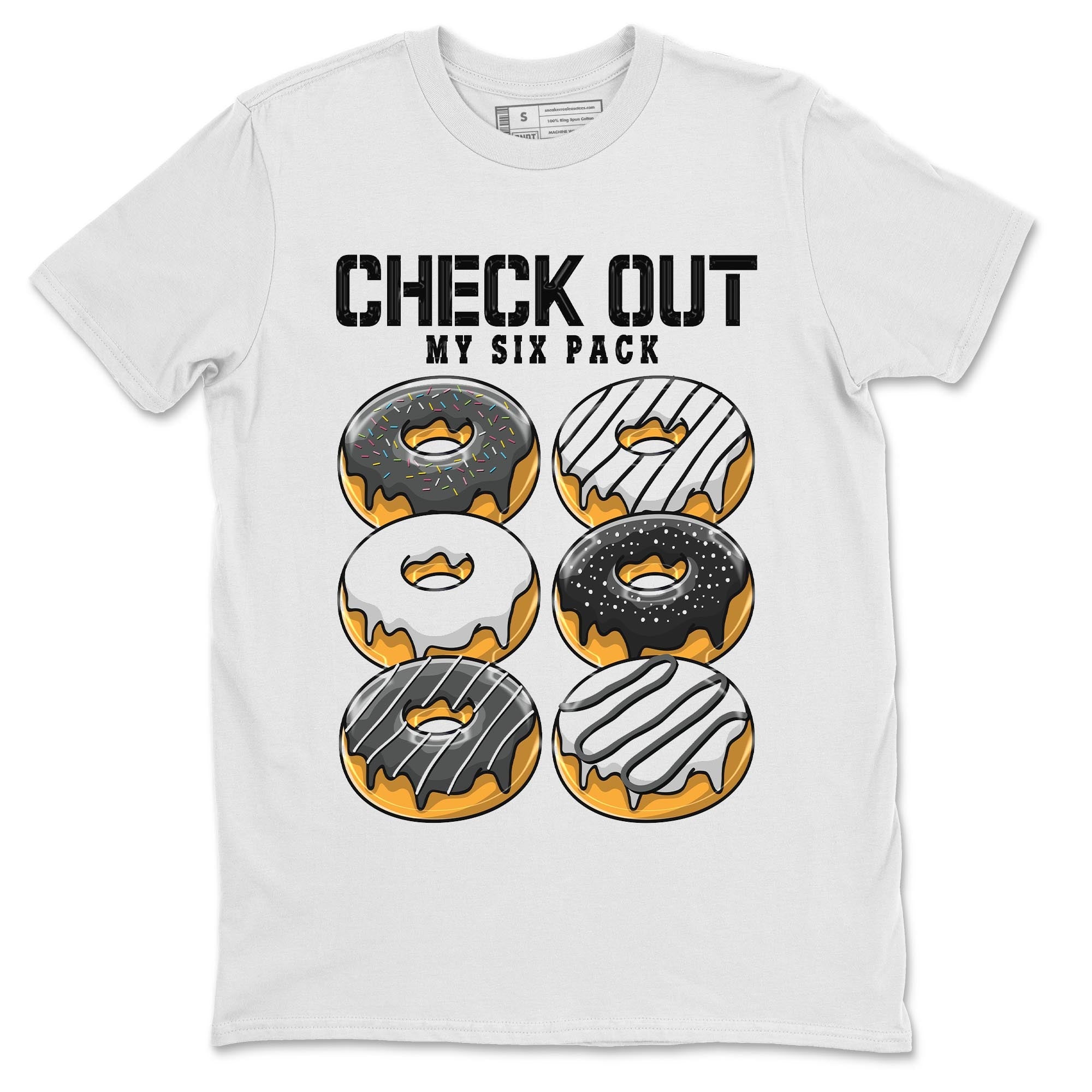 Air Jordan 13 Black Flint Sneaker Match Tees Check Out My Six Pack Streetwear Sneaker Shirt AJ 13s Black Flint Sneaker Release Tees Unisex Shirts White 2