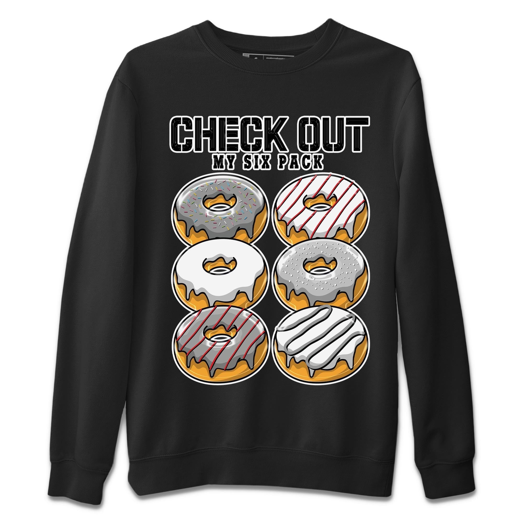 AJ13 Wolf Grey Sneaker Match Tees Check Out My Six Pack Streetwear Sneaker Shirt Air Jordan 13 Wolf Grey Drip Gear Zone Sneaker Matching Clothing Unisex Shirts Black 2