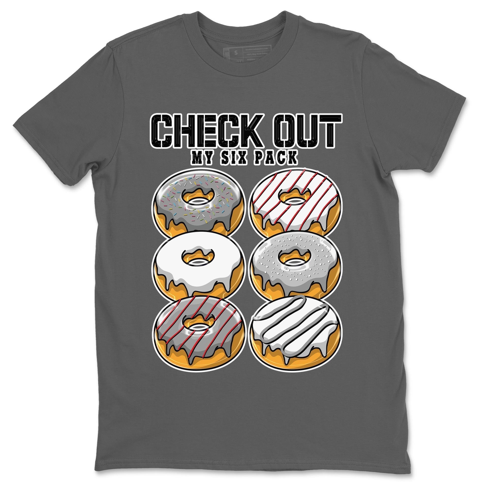 AJ13 Wolf Grey Sneaker Match Tees Check Out My Six Pack Streetwear Sneaker Shirt Air Jordan 13 Wolf Grey Drip Gear Zone Sneaker Matching Clothing Unisex Shirts Cool Grey 2