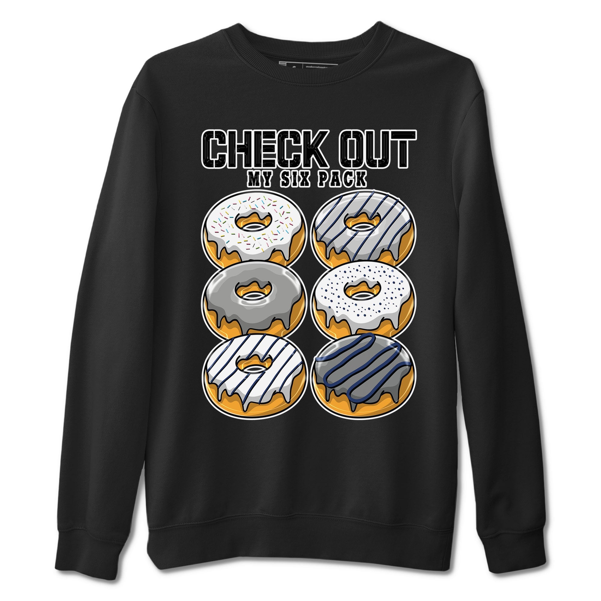 Air Jordan 3 Retro Midnight Navy shirt to match jordans Check Out My Six Pack sneaker shirt 3s Midnight Navy Drip Gear Zone unisex crew neck cotton Black 2 crew neck shirt