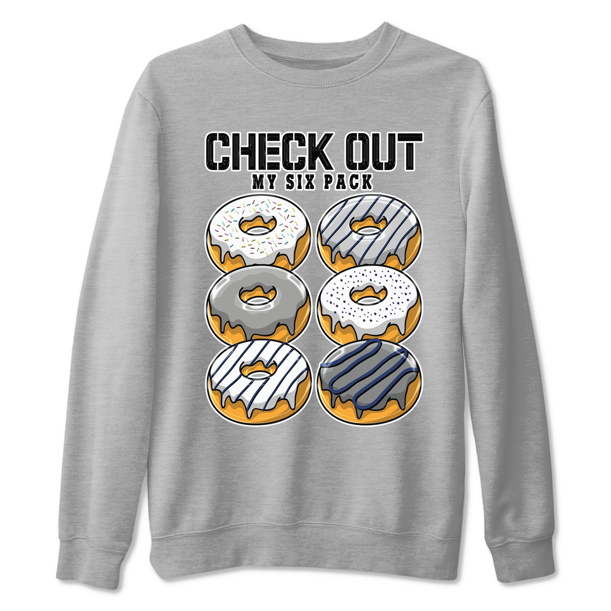 Air Jordan 3 Retro Midnight Navy shirt to match jordans Check Out My Six Pack sneaker shirt 3s Midnight Navy Drip Gear Zone unisex crew neck cotton Heather Grey 2 crew neck shirt