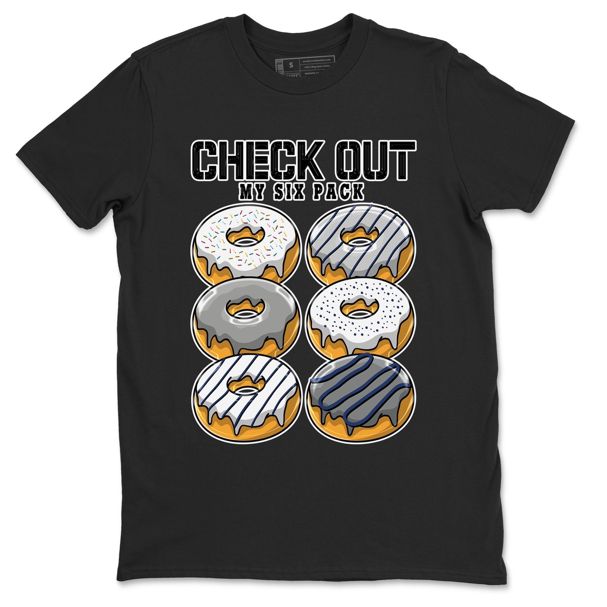 Air Jordan 3 Retro Midnight Navy shirt to match jordans Check Out My Six Pack sneaker shirt 3s Midnight Navy Drip Gear Zone unisex crew neck cotton Black 2 crew neck shirt