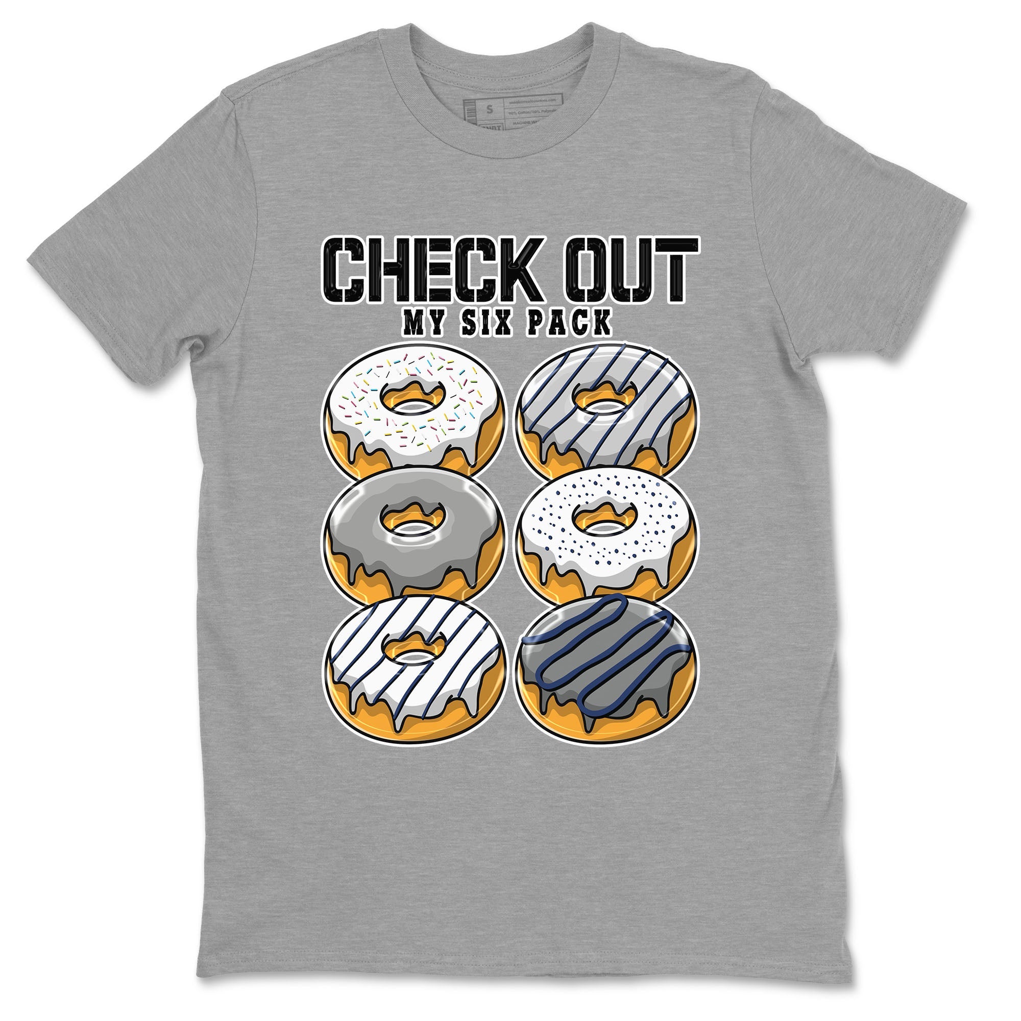Air Jordan 3 Retro Midnight Navy shirt to match jordans Check Out My Six Pack sneaker shirt 3s Midnight Navy Drip Gear Zone unisex crew neck cotton Heather Grey 2 crew neck shirt