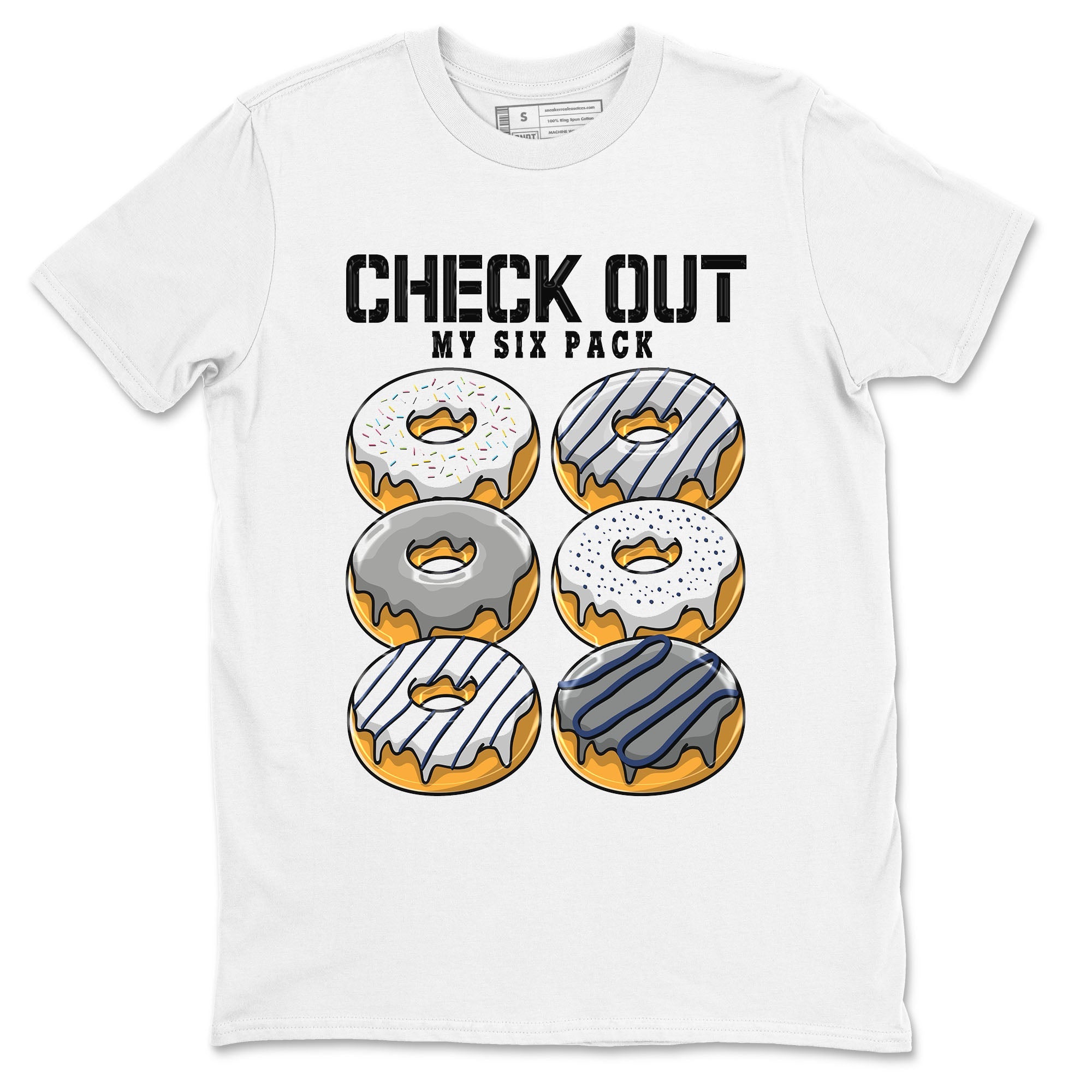 Air Jordan 3 Retro Midnight Navy shirt to match jordans Check Out My Six Pack sneaker shirt 3s Midnight Navy Drip Gear Zone unisex crew neck cotton White 2 crew neck shirt
