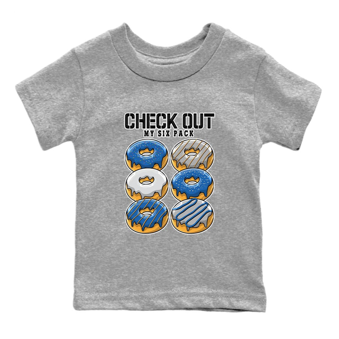 Air Jordan 3 Wizards Sneaker Match Tees Check Out My Six Pack Streetwear Sneaker Shirt Air Jordan 3 Wizards Sneaker Release Tees Kids Shirts Heather Grey 2
