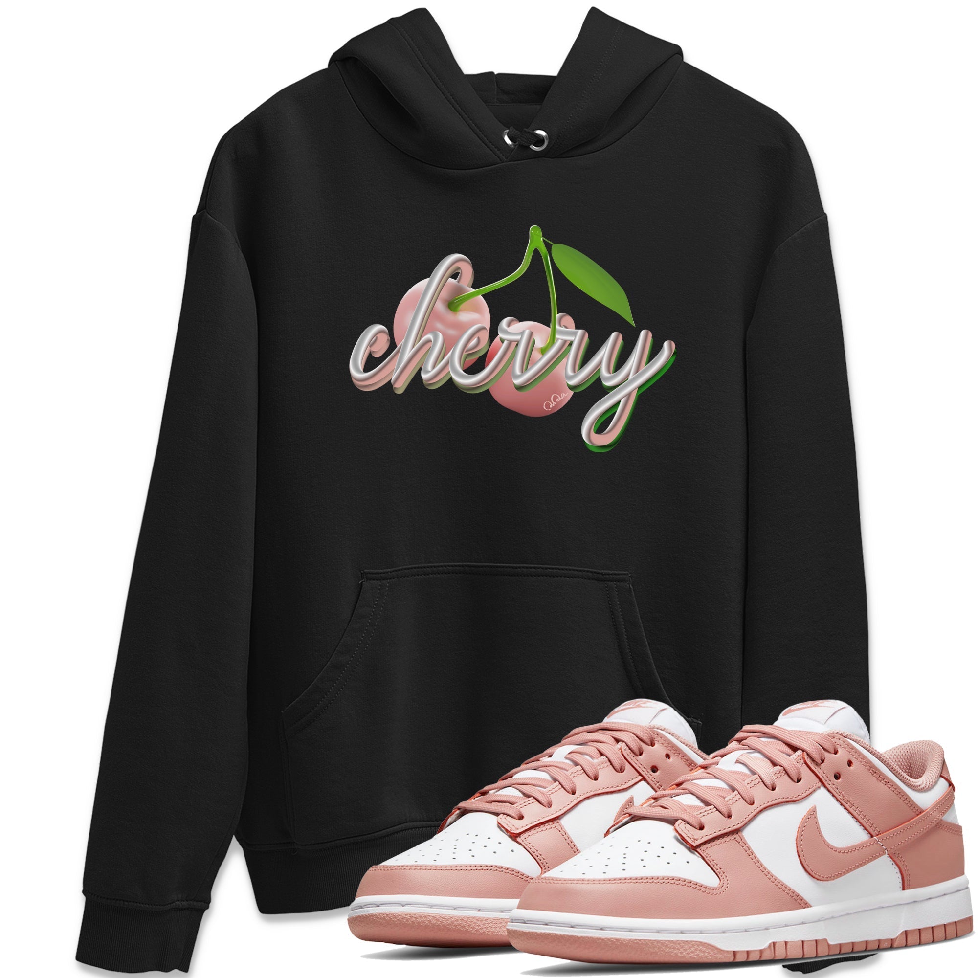 Dunk Rose Whisper shirt to match jordans Cherry Streetwear Sneaker Shirt Nike Dunk LowRose Whisper Drip Gear Zone Sneaker Matching Clothing Unisex Black 1 T-Shirt
