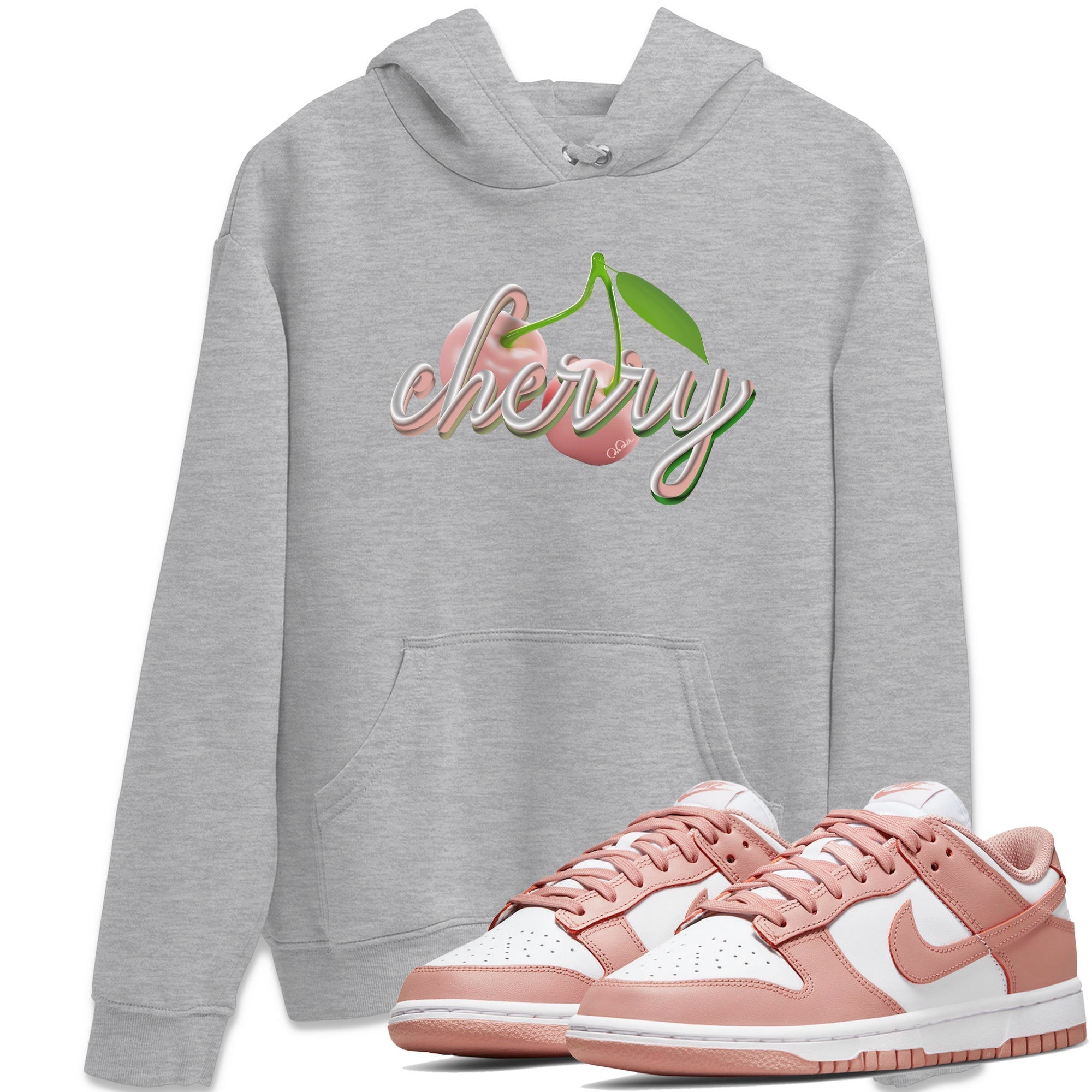 Dunk Rose Whisper shirt to match jordans Cherry Streetwear Sneaker Shirt Nike Dunk LowRose Whisper Drip Gear Zone Sneaker Matching Clothing Unisex Heather Grey 1 T-Shirt