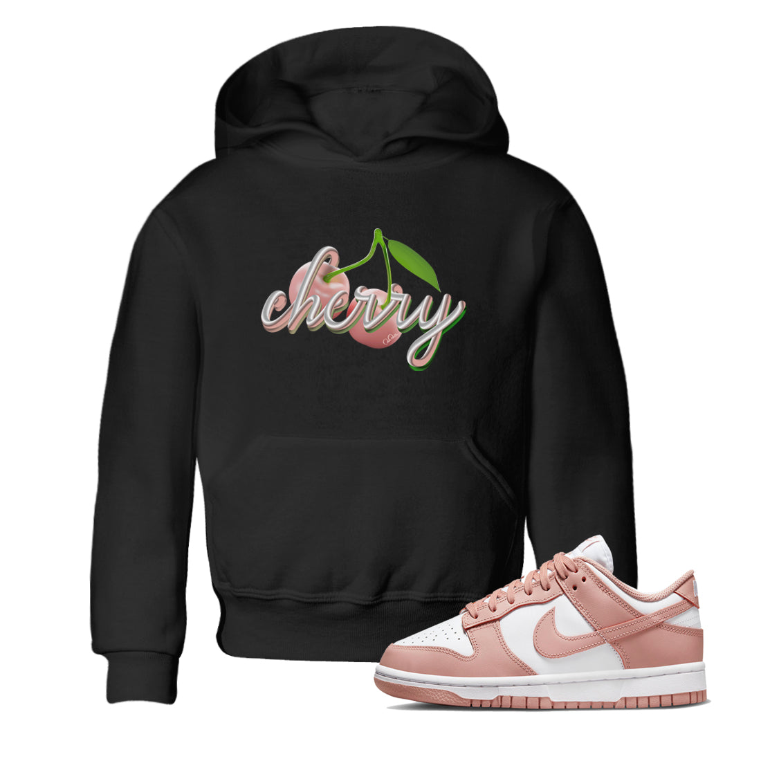 Dunk Rose Whisper shirt to match jordans Cherry Streetwear Sneaker Shirt Nike Dunk LowRose Whisper Drip Gear Zone Sneaker Matching Clothing Baby Toddler Black 1 T-Shirt