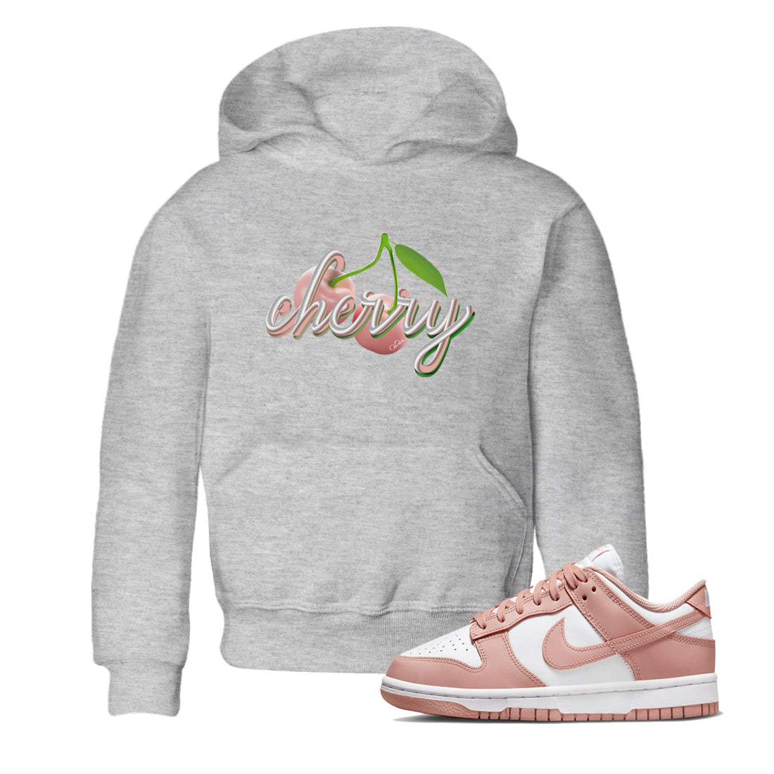 Dunk Rose Whisper shirt to match jordans Cherry Streetwear Sneaker Shirt Nike Dunk LowRose Whisper Drip Gear Zone Sneaker Matching Clothing Baby Toddler Heather Grey 1 T-Shirt