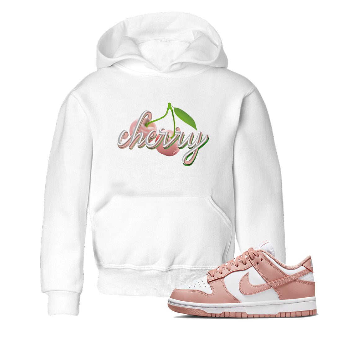 Dunk Rose Whisper shirt to match jordans Cherry Streetwear Sneaker Shirt Nike Dunk LowRose Whisper Drip Gear Zone Sneaker Matching Clothing Baby Toddler White 1 T-Shirt
