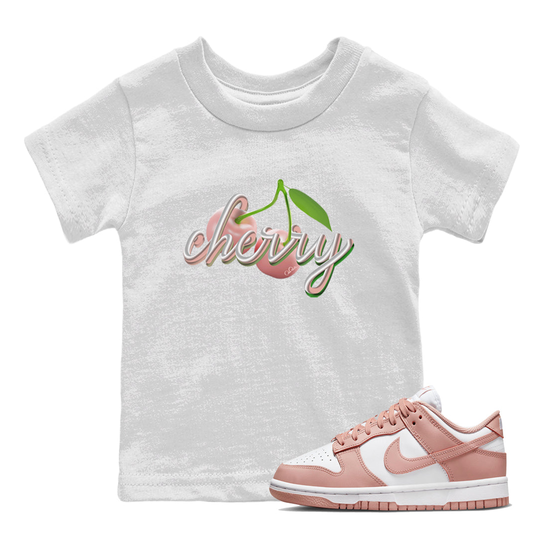 Dunk Rose Whisper shirt to match jordans Cherry Streetwear Sneaker Shirt Nike Dunk LowRose Whisper Drip Gear Zone Sneaker Matching Clothing Baby Toddler White 1 T-Shirt