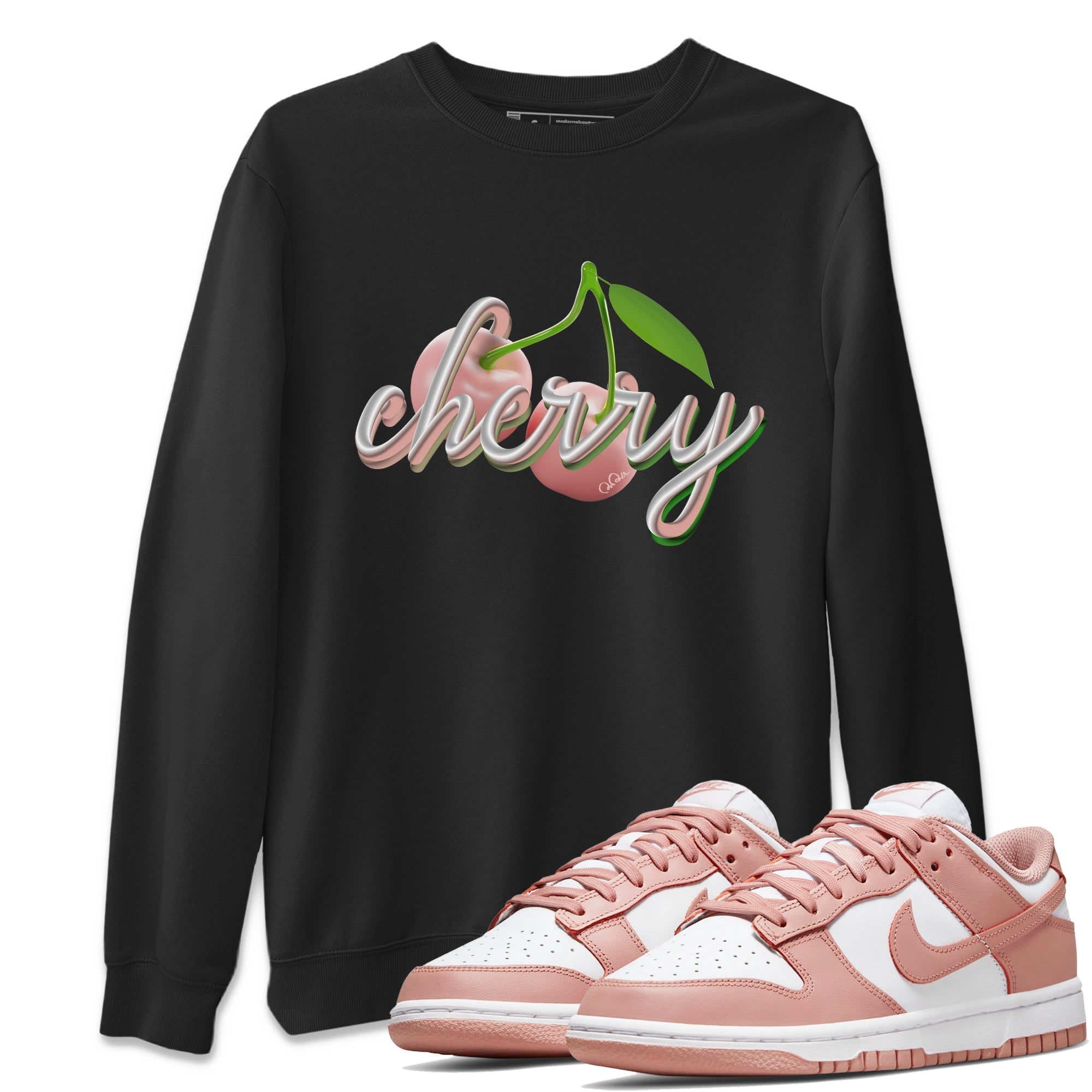 Dunk Rose Whisper shirt to match jordans Cherry Streetwear Sneaker Shirt Nike Dunk LowRose Whisper Drip Gear Zone Sneaker Matching Clothing Unisex Black 1 T-Shirt