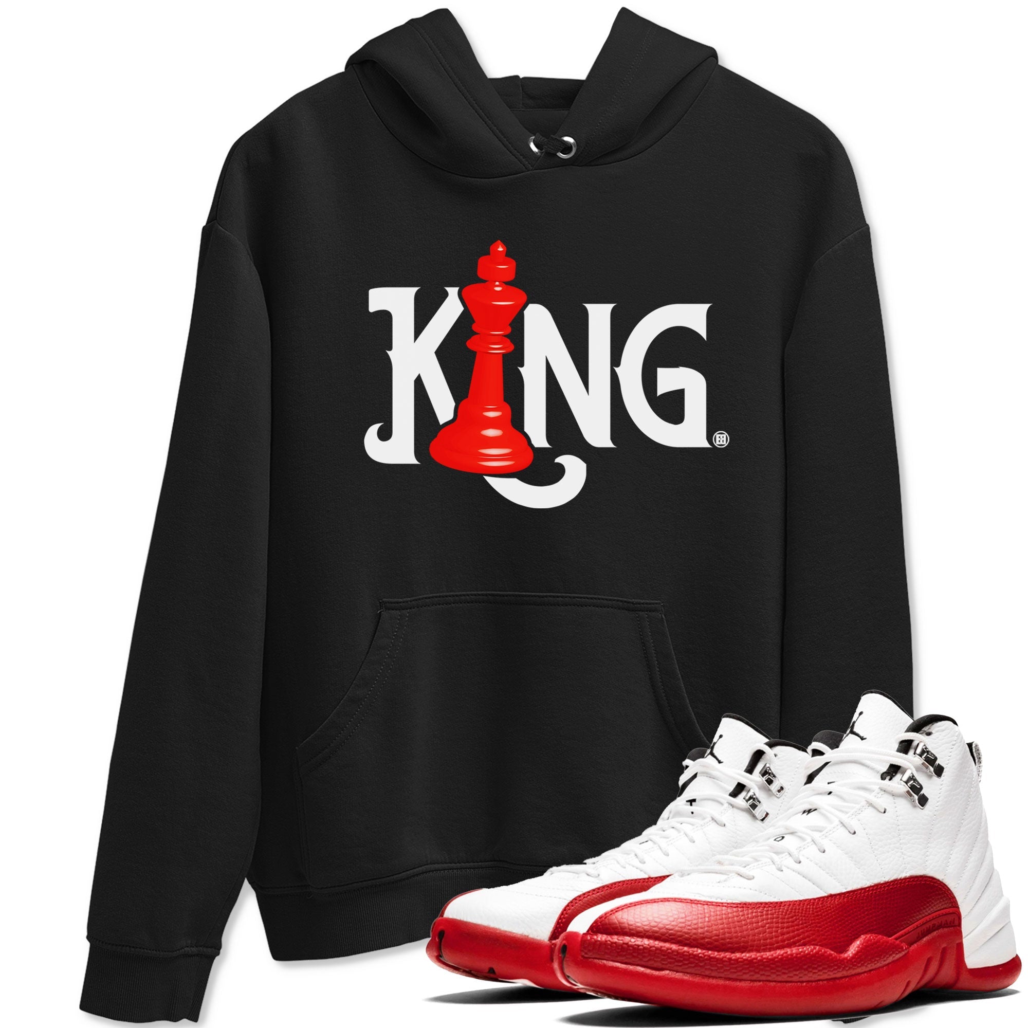 12s Cherry shirt to match jordans Chess King sneaker tees AJ12 Retro Cherry Drip Gear Zone unisex cotton Black 1 crew neck shirt