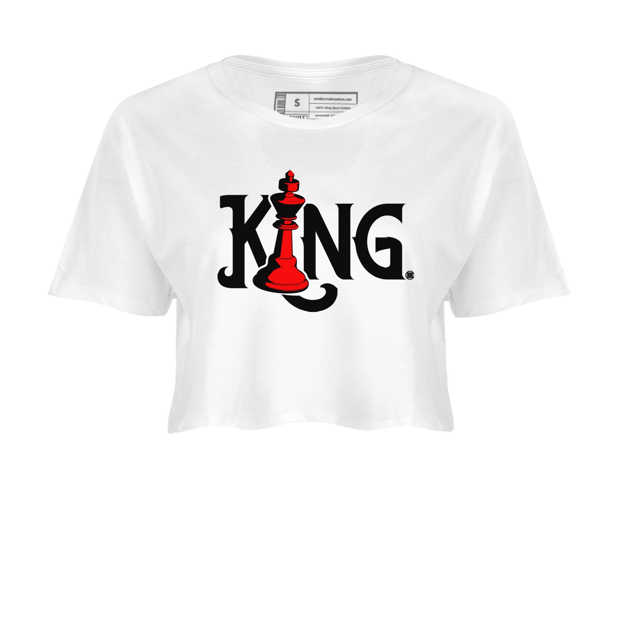 Air Jordan 4 Bred Reimagined shirt to match jordans Chess King sneaker shirts AJ4 Bred Reimagined Drip Gear Zone White 2 crop shirt