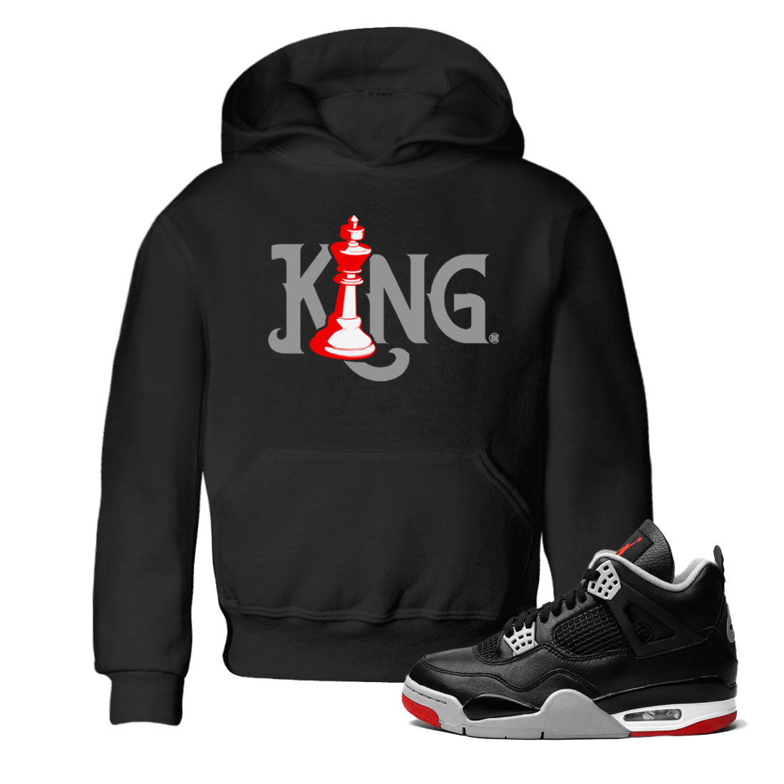 Air Jordan 4 Bred Reimagined shirt to match jordans Chess King sneaker shirts AJ4 Bred Reimagined Drip Gear Zone baby toddler Black 1 cotton Shirt