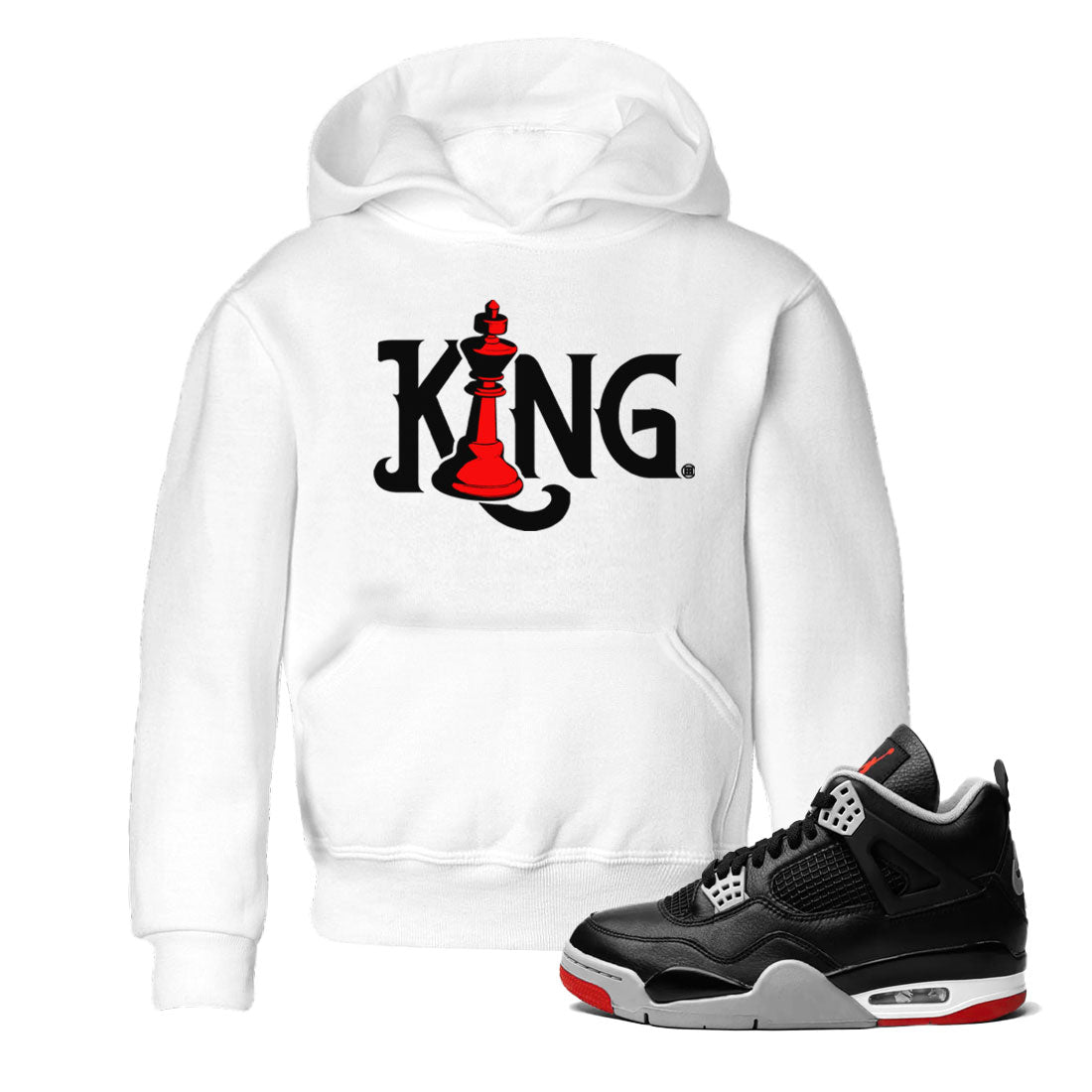 Air Jordan 4 Bred Reimagined shirt to match jordans Chess King sneaker shirts AJ4 Bred Reimagined Drip Gear Zone baby toddler White 1 cotton Shirt