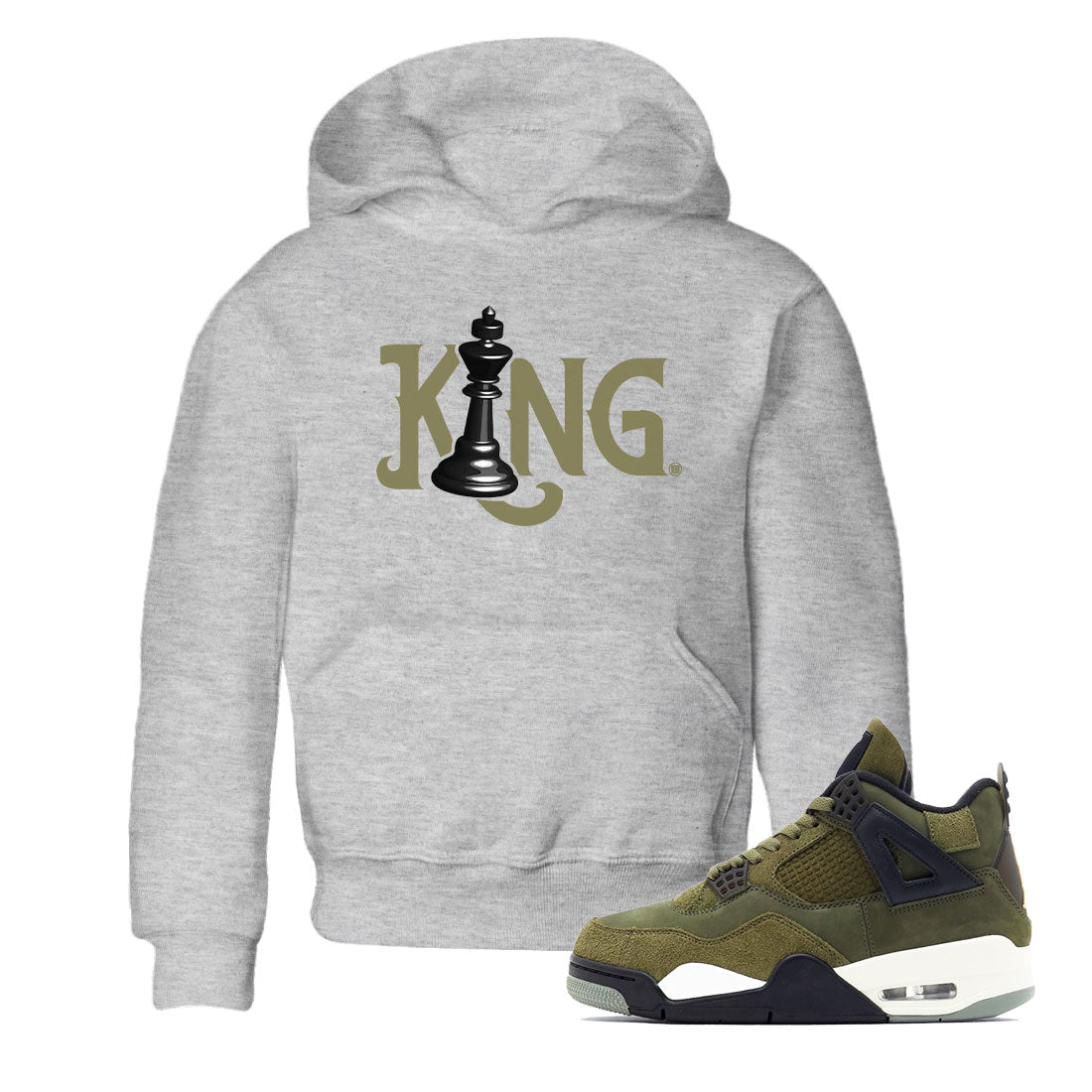 Air Jordan 4 Medium Olive shirt to match jordans streetwear brand Chess King sneaker tees 4s Medium Olive Drip Gear Zone Baby Toddler Heather Grey 1 T-Shirt