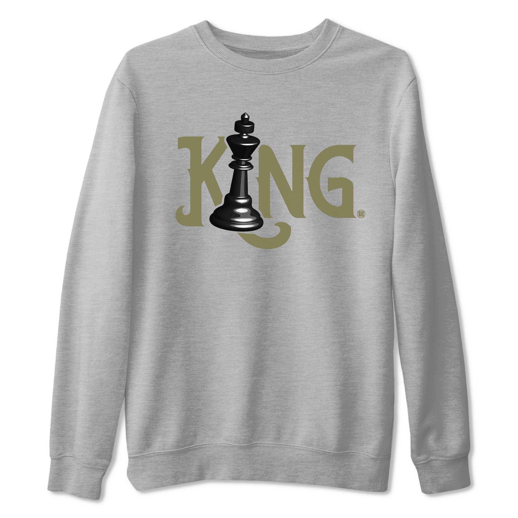Air Jordan 4 Medium Olive shirt to match jordans streetwear brand Chess King sneaker tees 4s Medium Olive Drip Gear Zone Unisex Streetwear Clothing Heather Grey 2 T-Shirt