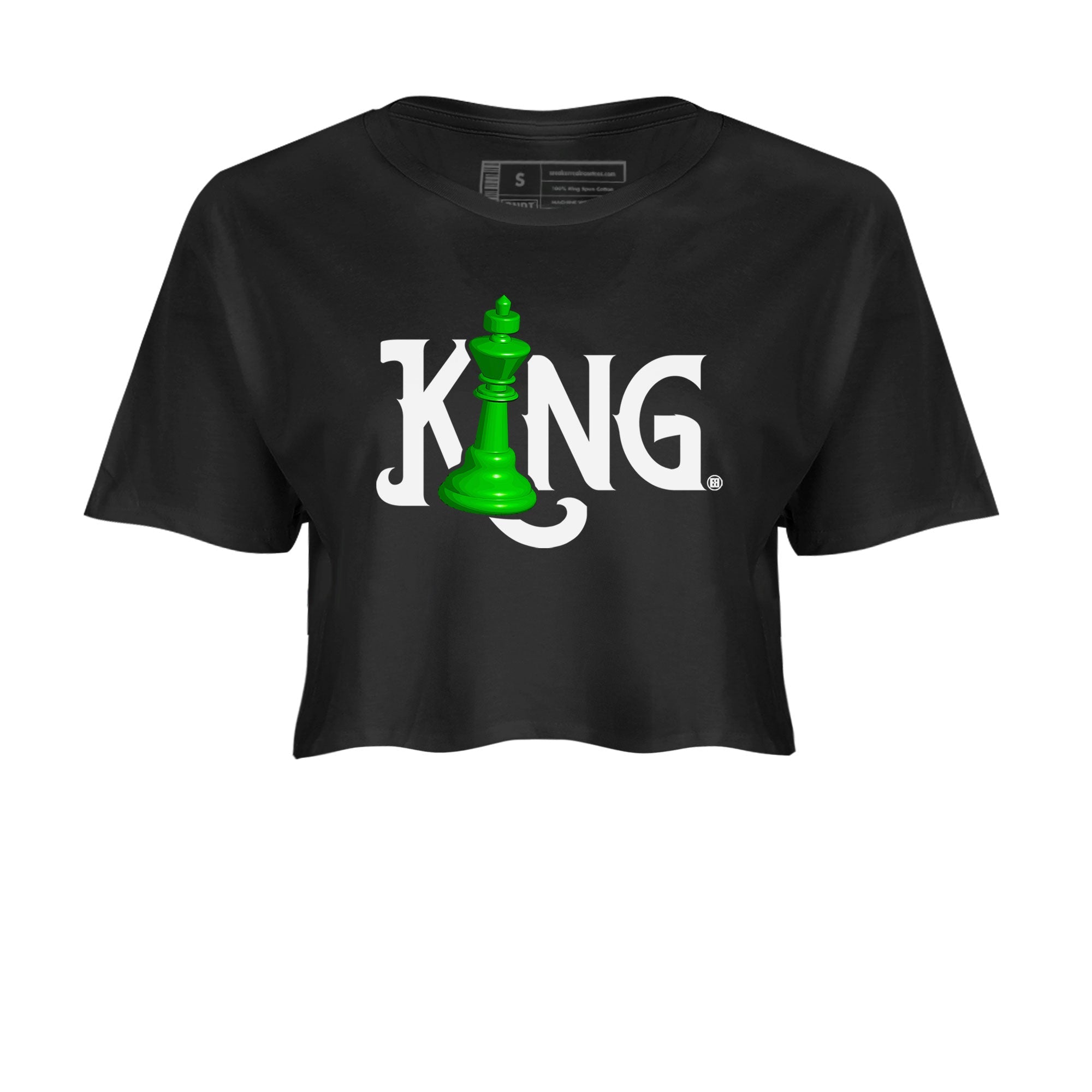 Air Jordan 5 Lucky Green shirt to match jordans Chess King sneaker match tee AJ5 Lucky Green Drip Gear Zone Black 2 women's crop tee