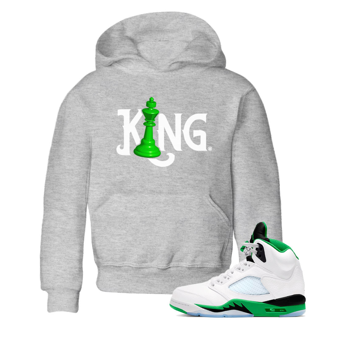 Air Jordan 5 Lucky Green shirt to match jordans Chess King sneaker match tee AJ5 Lucky Green Drip Gear Zone baby toddler Heather Grey 1 cotton Shirt