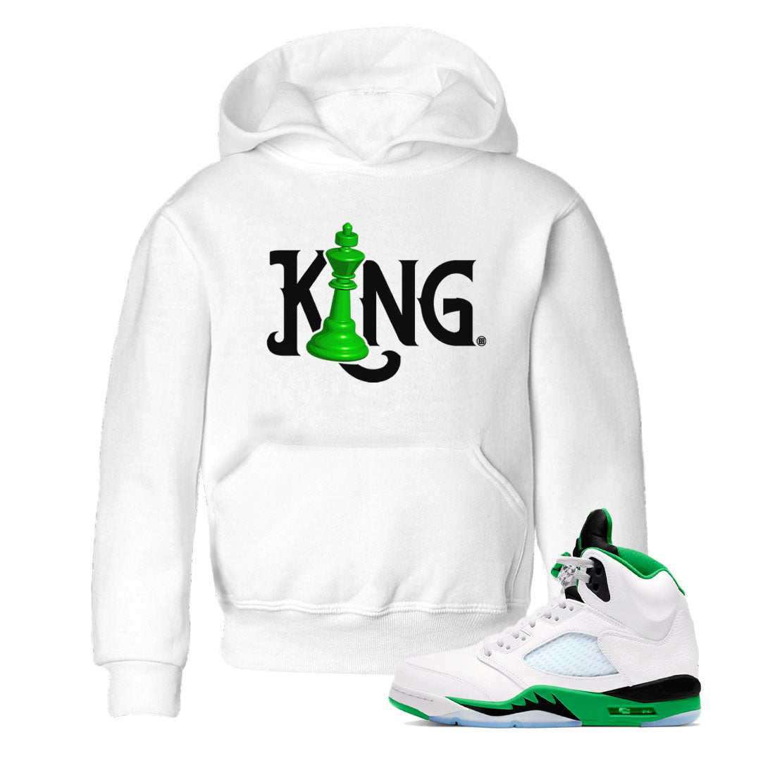 Air Jordan 5 Lucky Green shirt to match jordans Chess King sneaker match tee AJ5 Lucky Green Drip Gear Zone baby toddler White 1 cotton Shirt