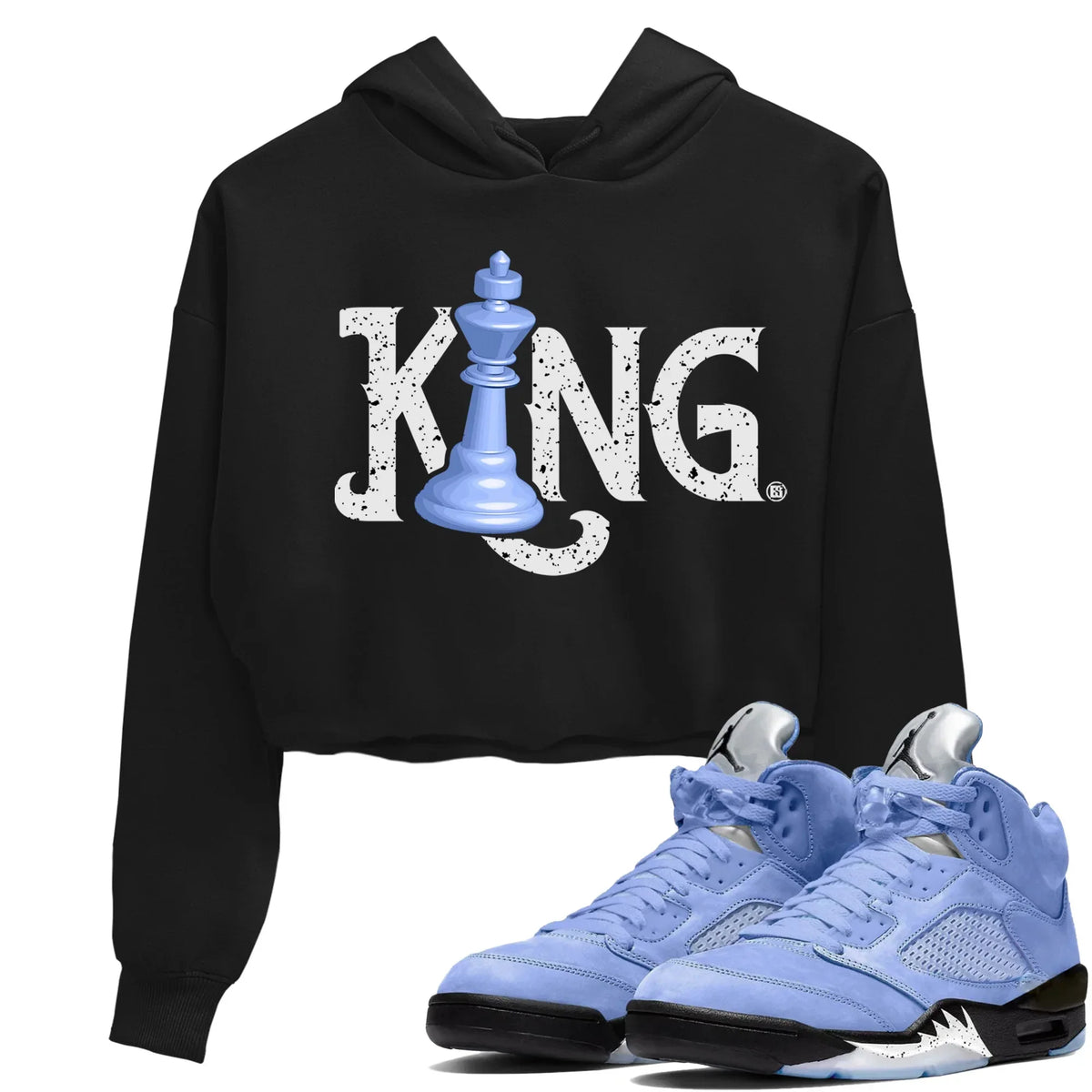 Jordan 5 UNC Sneaker Matching T-Shirt Chess King Sneaker Tees Jordan 5 UNC Sneaker Release Tees Women's Shirts