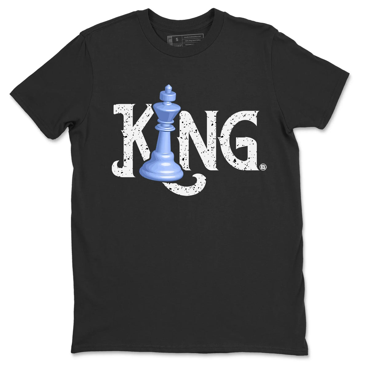 Jordan 5 UNC Sneaker Matching T-Shirt Chess King Sneaker Tees Jordan 5 UNC Sneaker Release Tees Crew Neck Tees