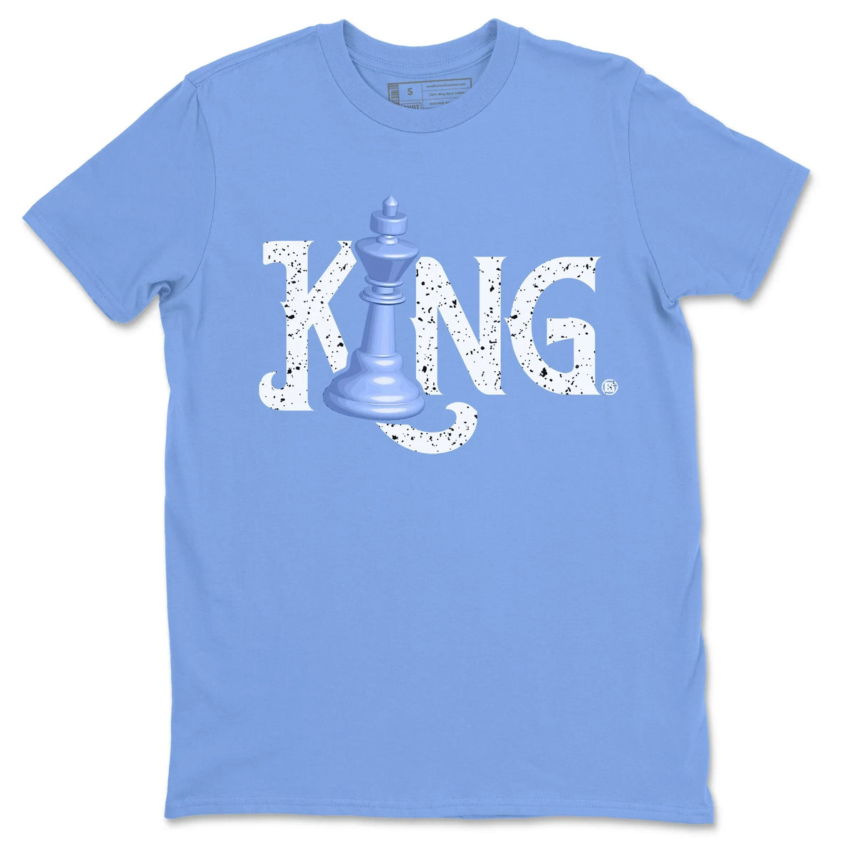 Jordan 5 UNC Sneaker Matching T-Shirt Chess King Sneaker Tees Jordan 5 UNC Sneaker Release Tees Crew Neck Tees