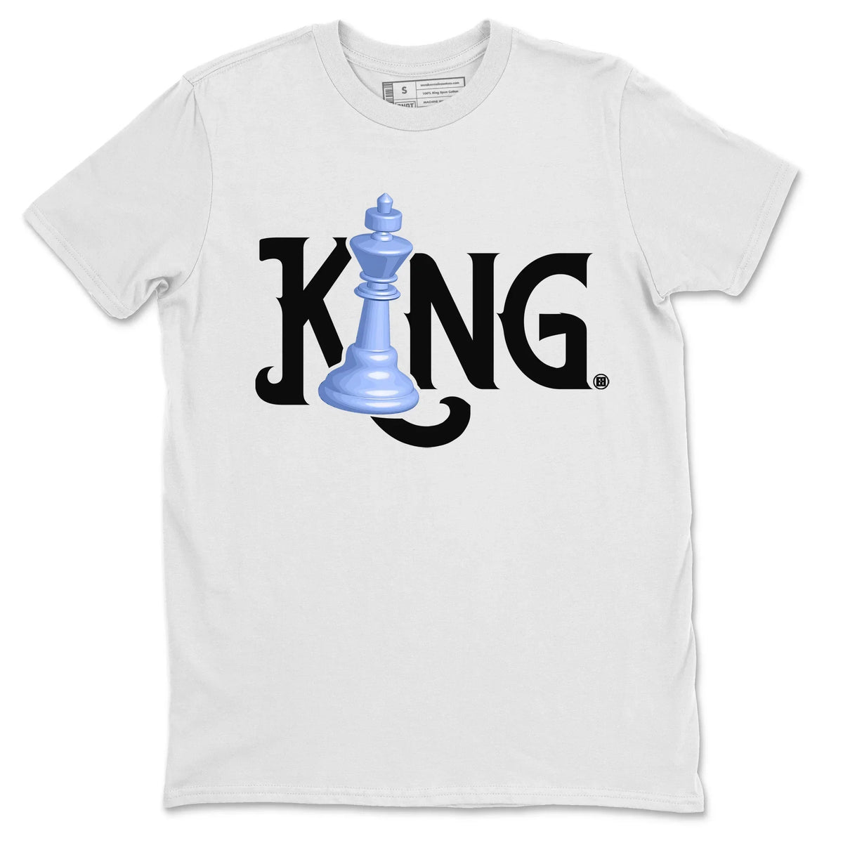 Jordan 5 UNC Sneaker Matching T-Shirt Chess King Sneaker Tees Jordan 5 UNC Sneaker Release Tees Crew Neck Tees
