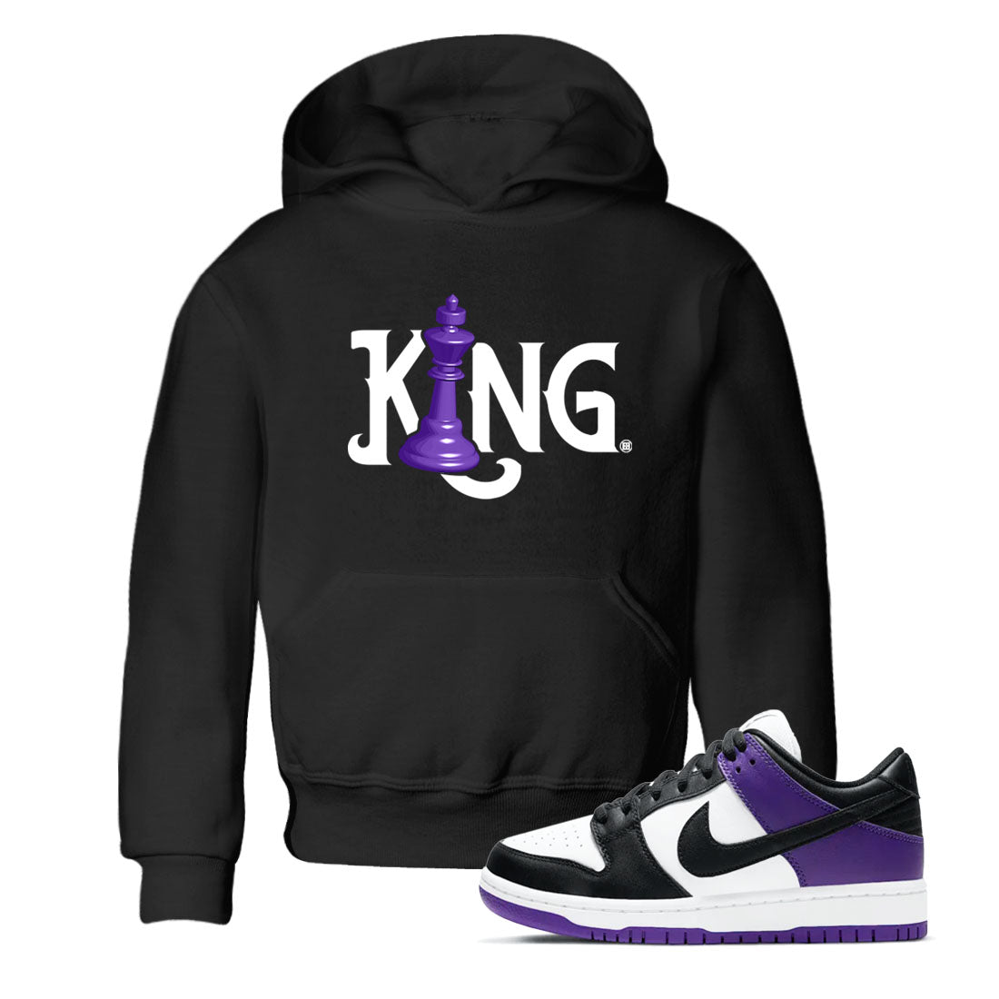 Nike SB Dunk Low Court Purple Shirt To Match Jordans Chess King Streetwear Fashion Dunk Low Court Purple Drip Gear Zone baby toddler Black 1 cotton Shirt