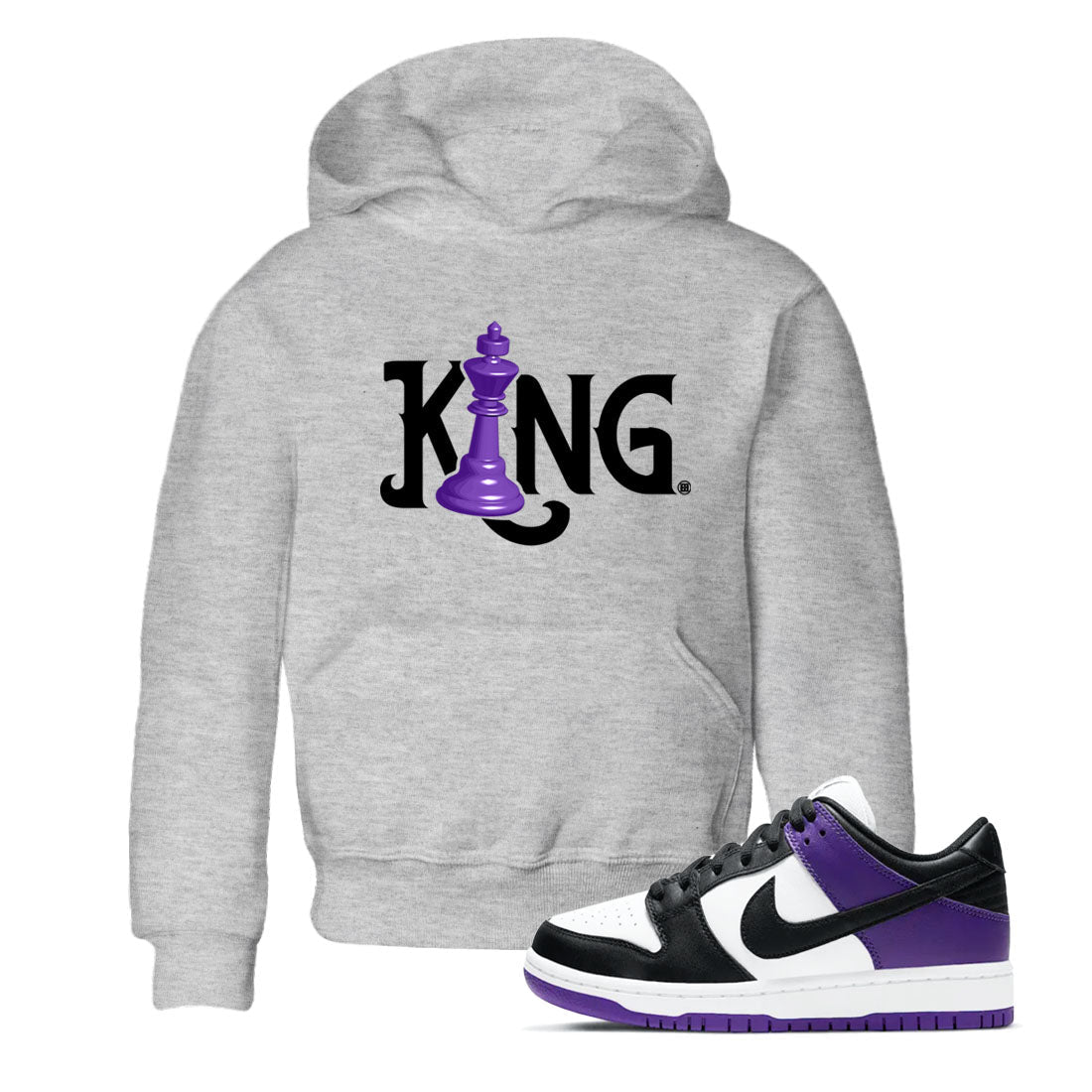 Nike SB Dunk Low Court Purple Shirt To Match Jordans Chess King Streetwear Fashion Dunk Low Court Purple Drip Gear Zone baby toddler Heather Grey 1 cotton Shirt