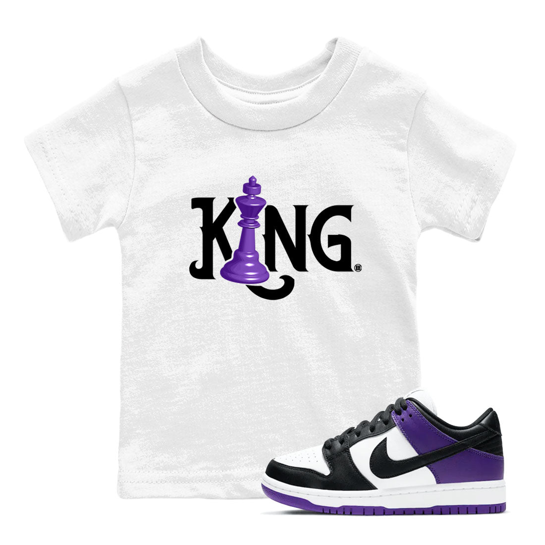 Nike SB Dunk Low Court Purple Shirt To Match Jordans Chess King Streetwear Fashion Dunk Low Court Purple Drip Gear Zone baby toddler White 1 cotton Shirt