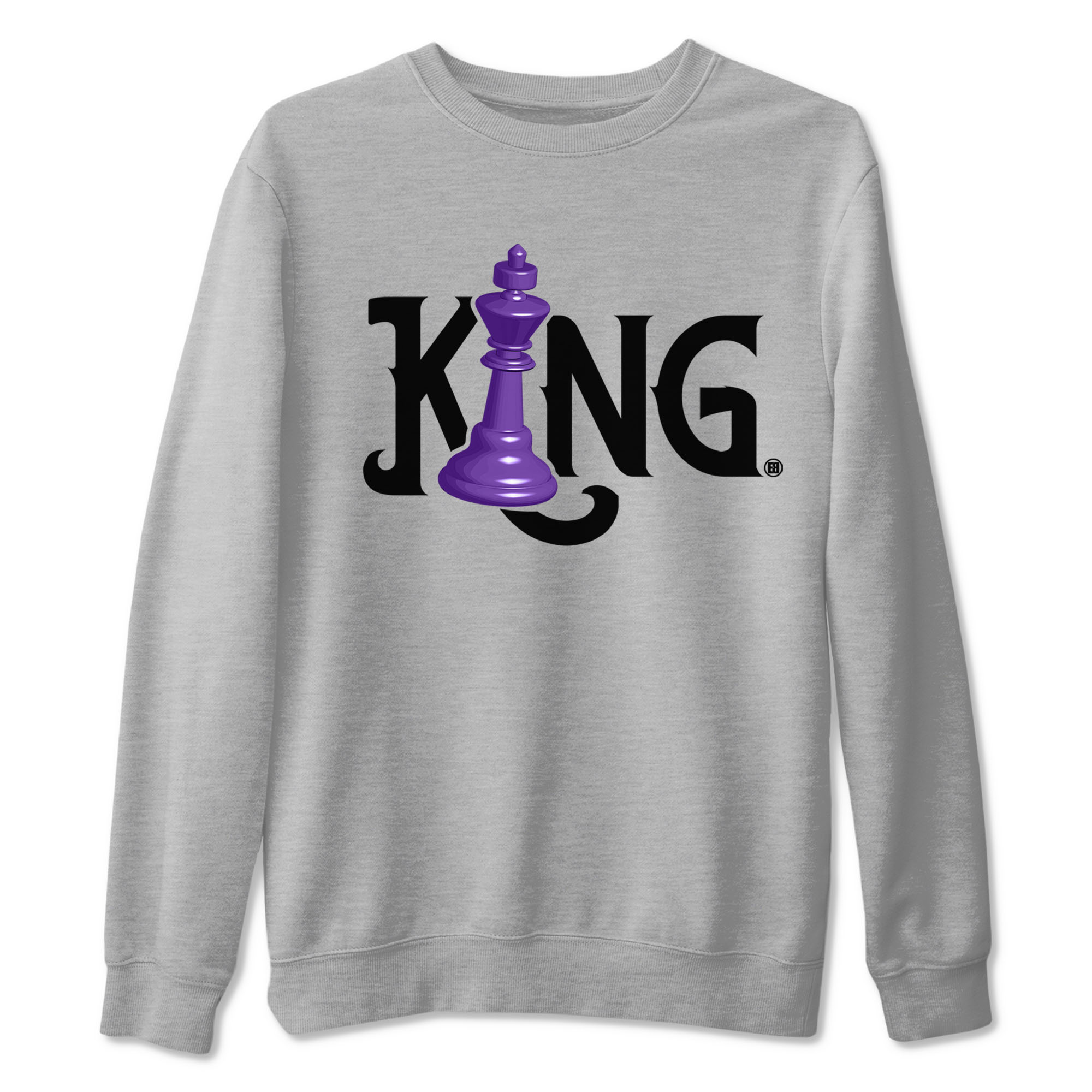 Nike SB Dunk Low Court Purple Shirt To Match Jordans Chess King Streetwear Fashion Dunk Low Court Purple Drip Gear Zone unisex crew neck t-shirt Heather Grey 2 crew neck shirt