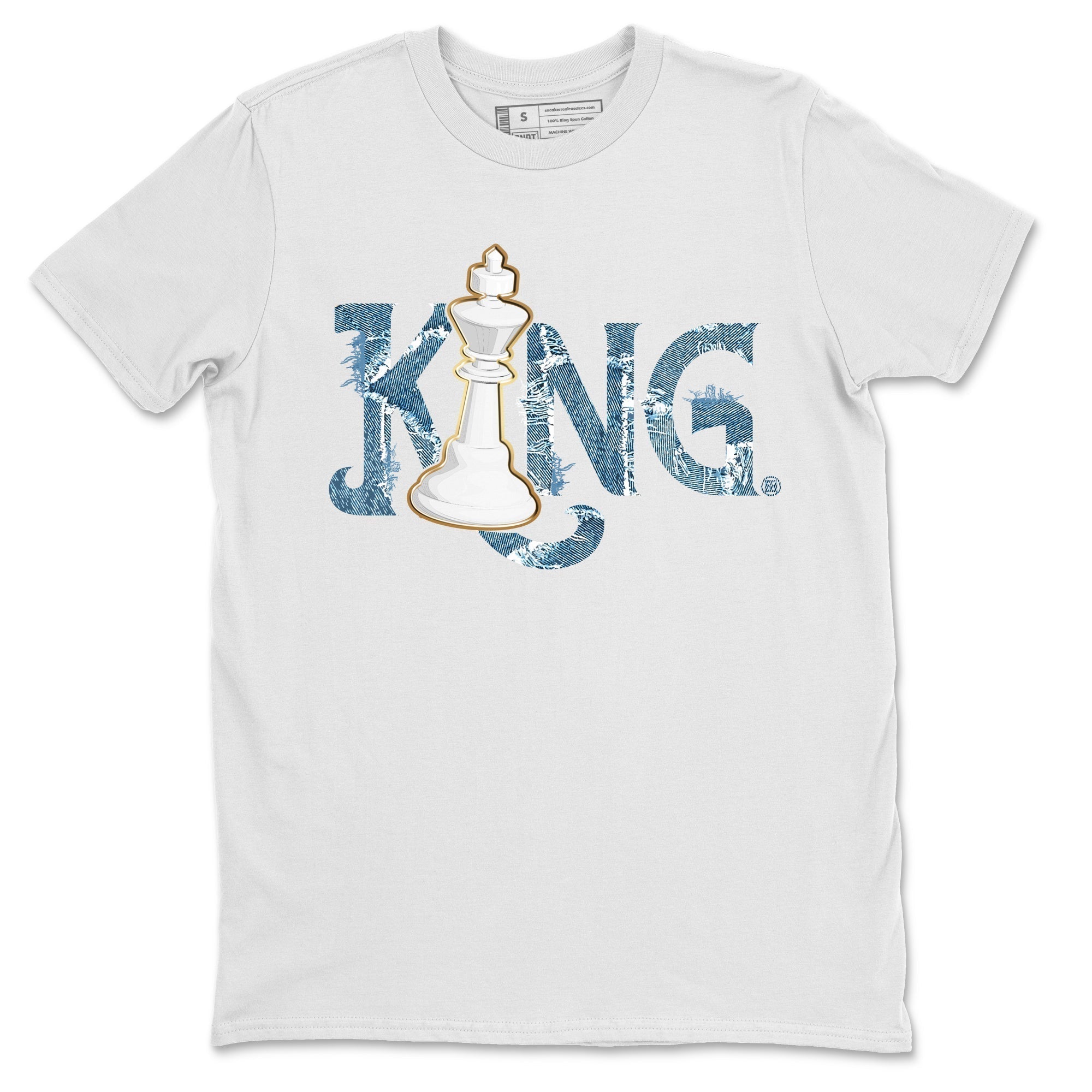Jordan 1 Denim Sneaker Matching T-Shirt Chess King Sneaker Tees Jordan 1 Denim Sneaker Release Tees Crew Neck Tees