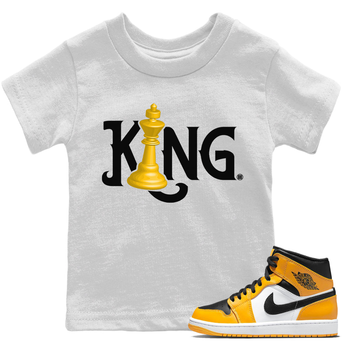 Jordan 1 Taxi Sneaker Matching T-Shirt Chess King Sneaker Tees Jordan 1 Taxi Sneaker Release Tees Kids Shirts